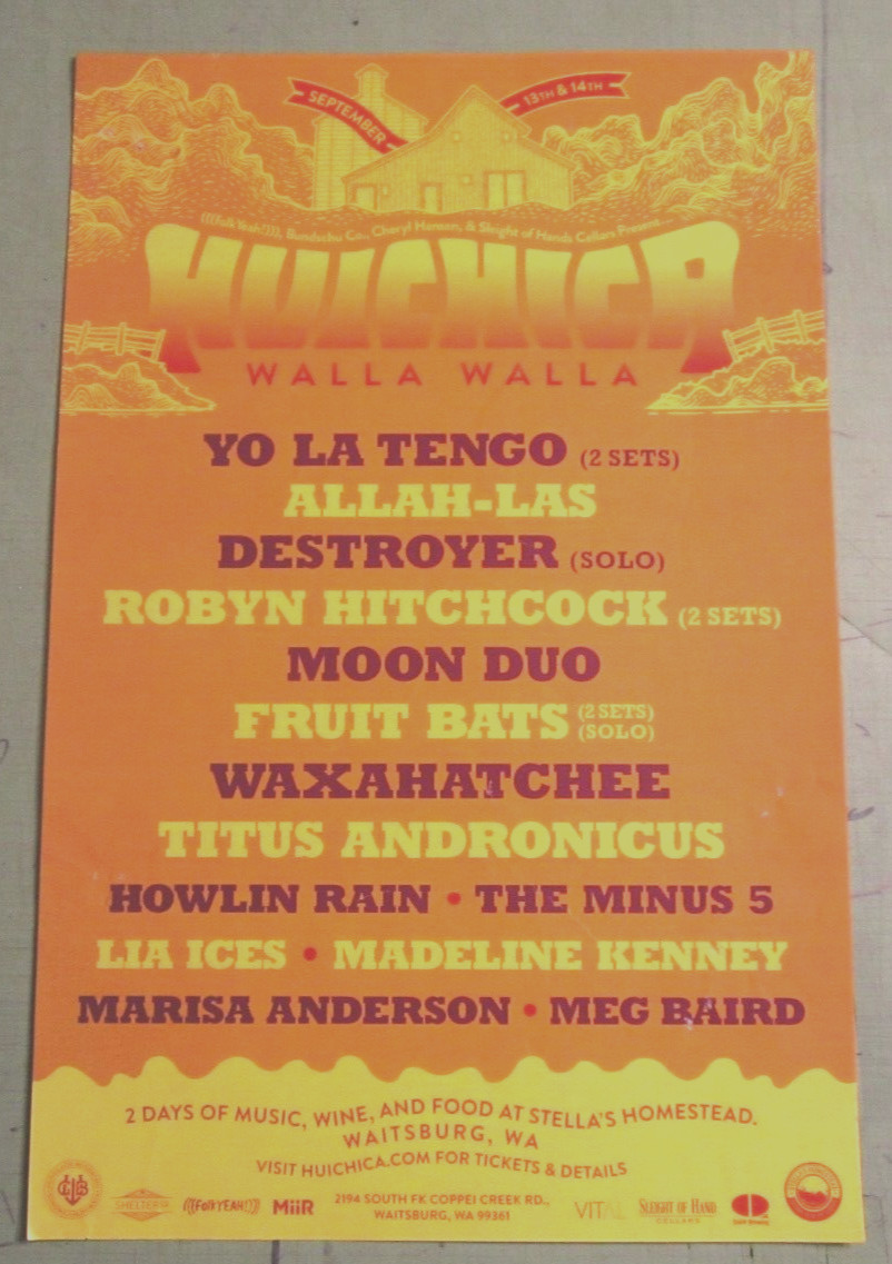 Yo La Tengo Hitchcock Waxahatchee Minus 5 Moon Duo Poster ORG Concert Show Flyer