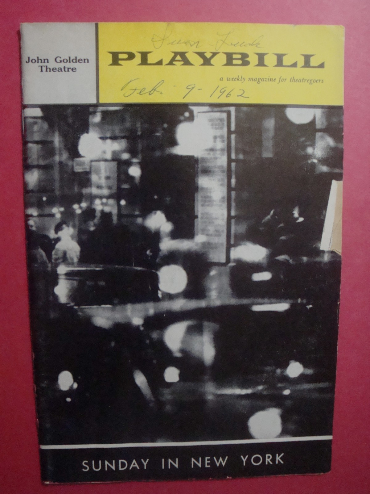 Feb. 5 1964 – John Golden Theatre Playbill Sunday in New York – Robert Redford