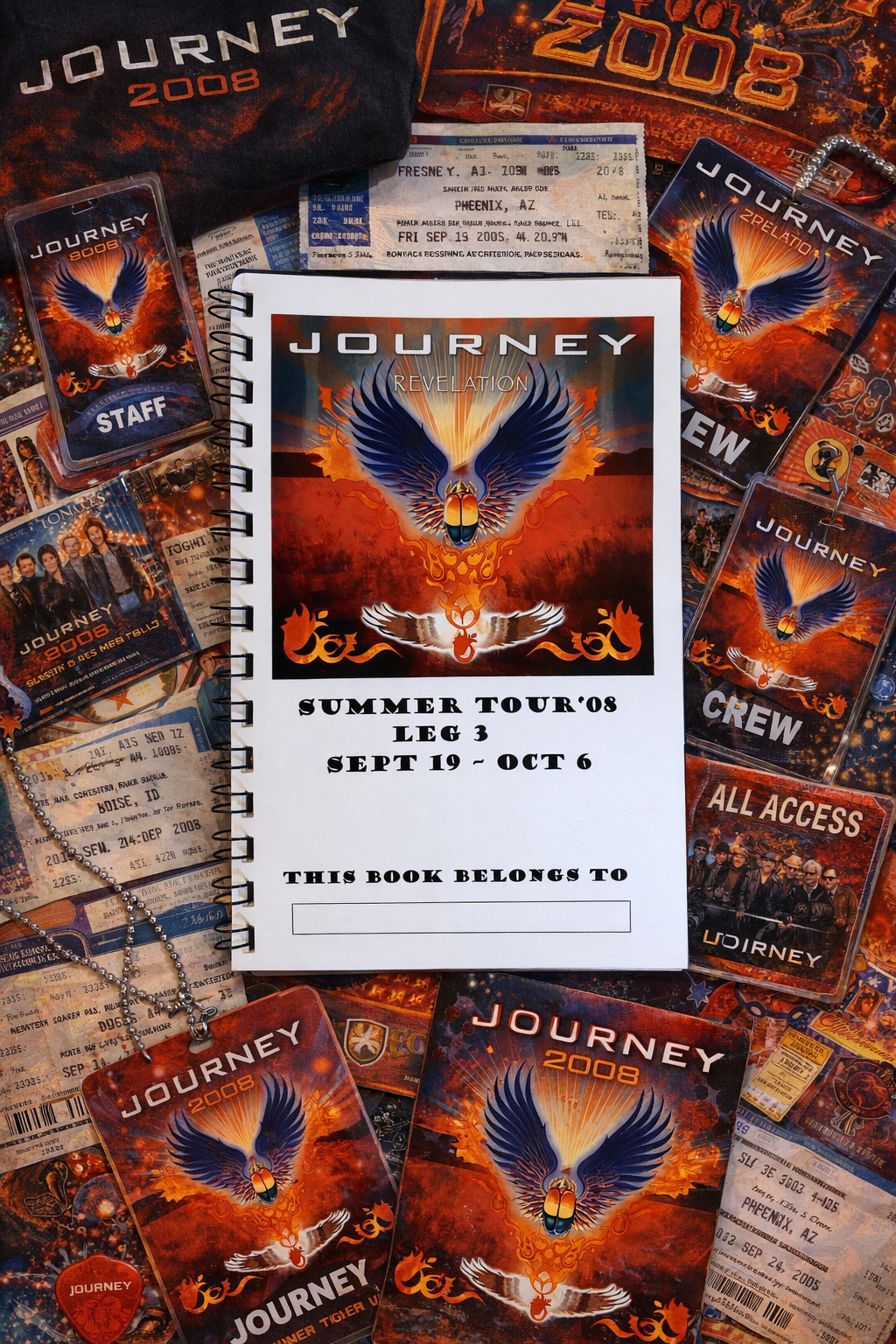 2008 Journey Rock Band Tour Itinerary BAND ISSUED