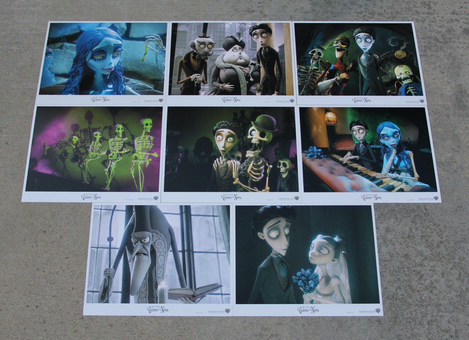 THE CORPSE BRIDE – ORIGINAL SET OF 8 SPANISH LOBBY CARDS – 2005 – JOHNNY DEPP