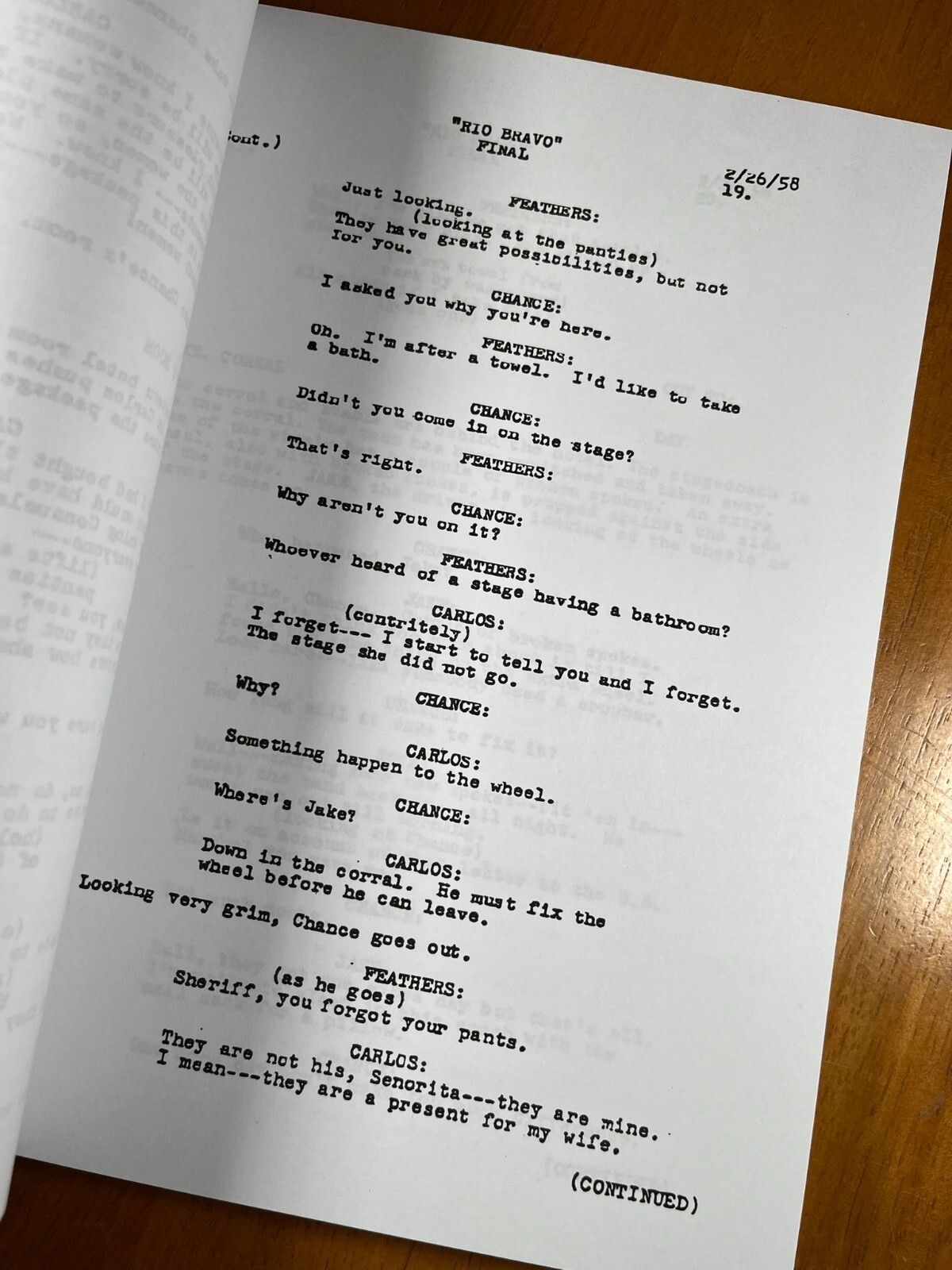 Rio Bravo Script Signed- Autograph Reprints- 126 Pages- John Wayne- Westerns