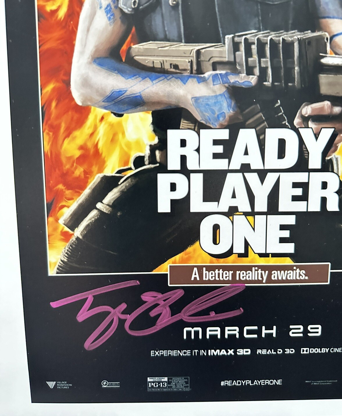 TYE SHERIDAN SIGNED READY PLAYER ONE PHOTO 11X14 AUTOGRAPH RAMBO POSTER COA BAS1