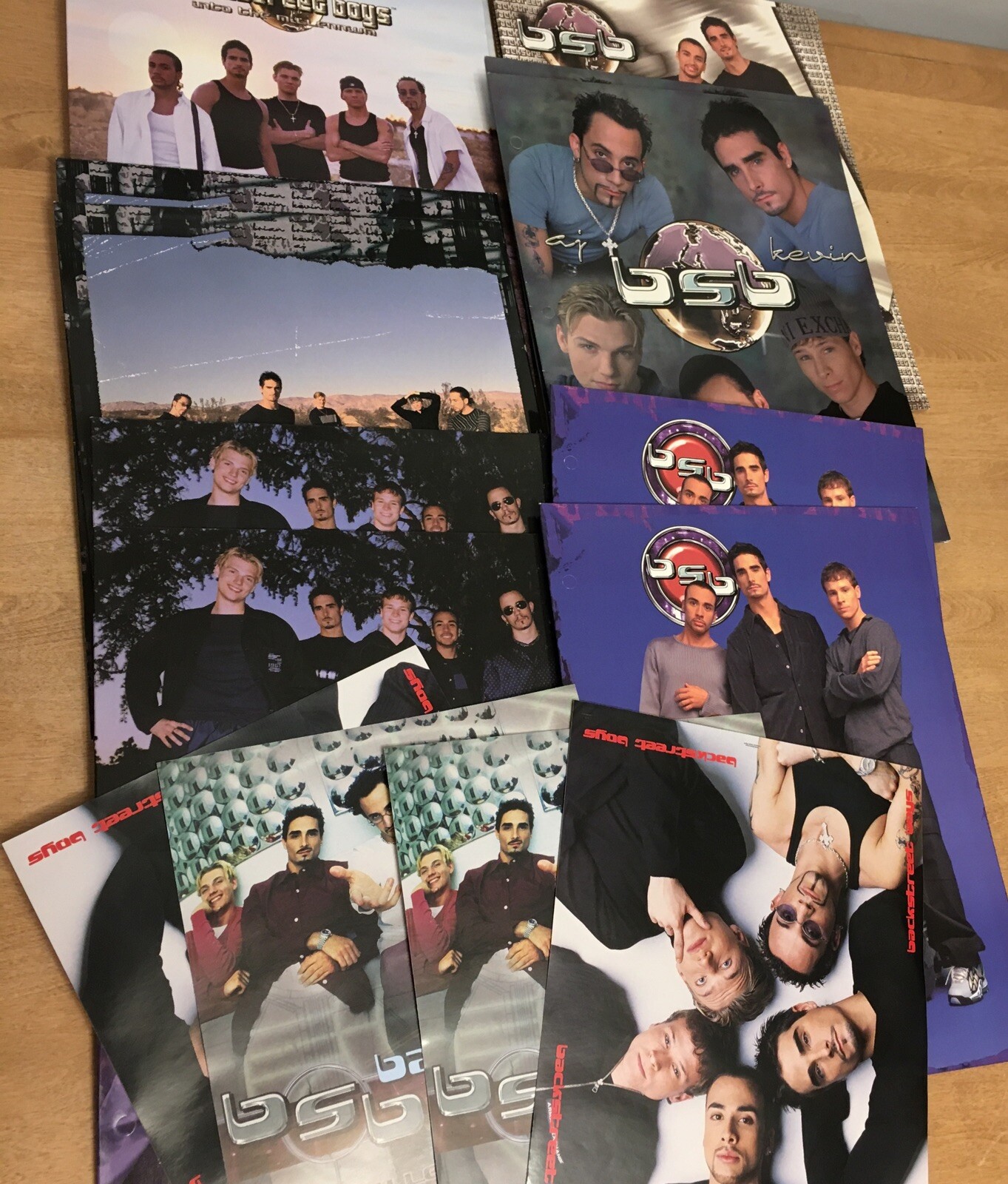 Backstreet Boys New Vtg Stock Folders BSB Lot Of 12 & 4 Small Posters