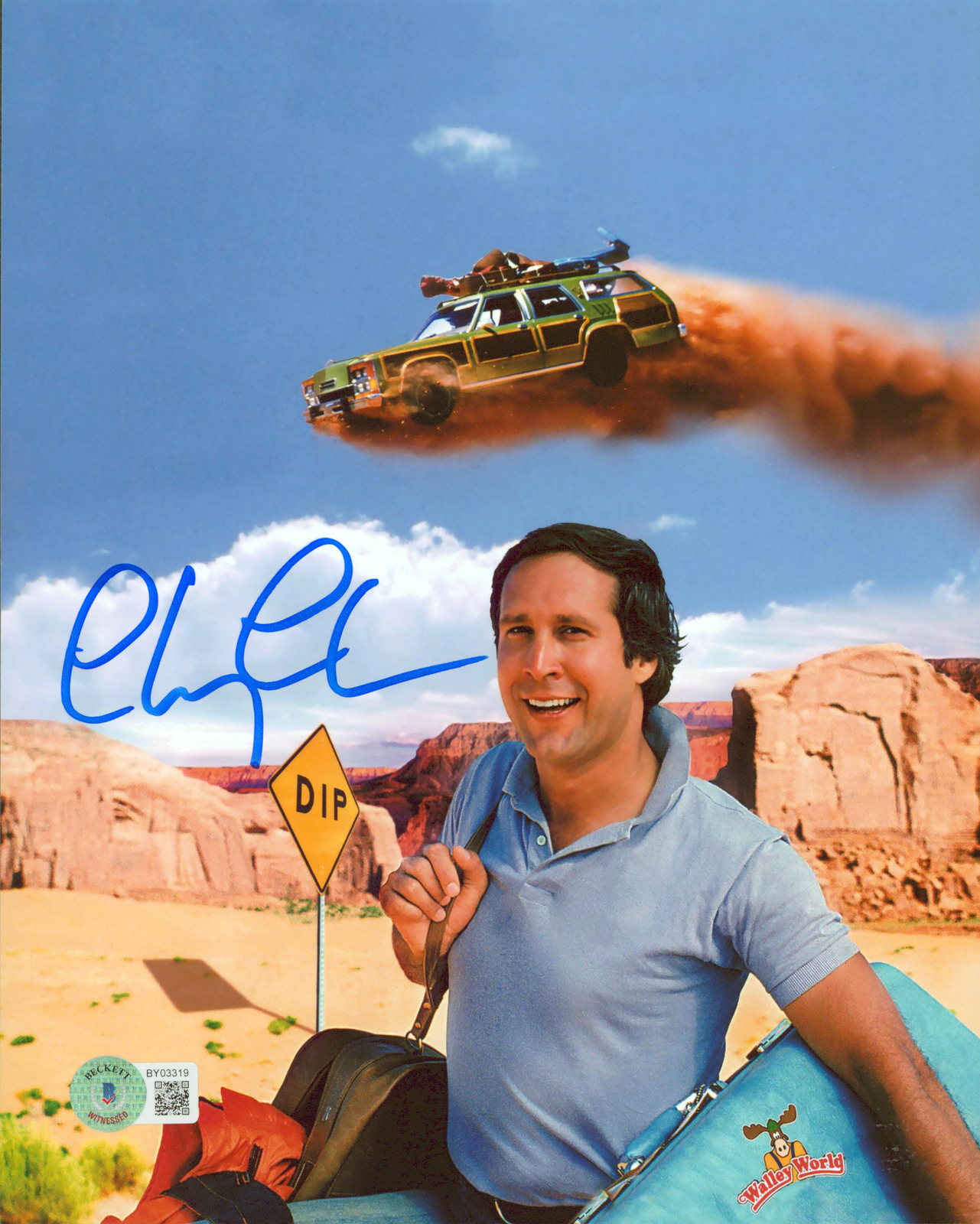 Chevy Chase Vacation Authentic Signed 8×10 Vertical Desert Photo BAS Witnessed