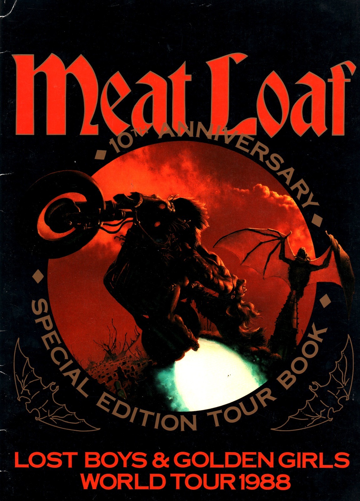 MEAT LOAF 1988 LOST BOYS & GOLDEN GIRLS TOUR CONCERT PROGRAM BOOK / VG 2 NMT