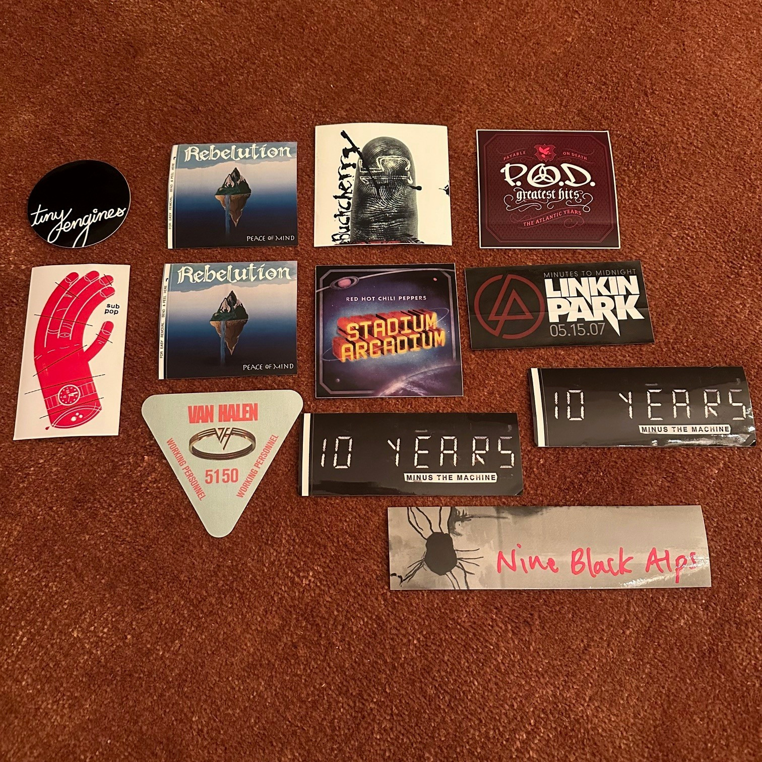 Lot of 15 Alternative Hard Rock and Metal Band STICKERS