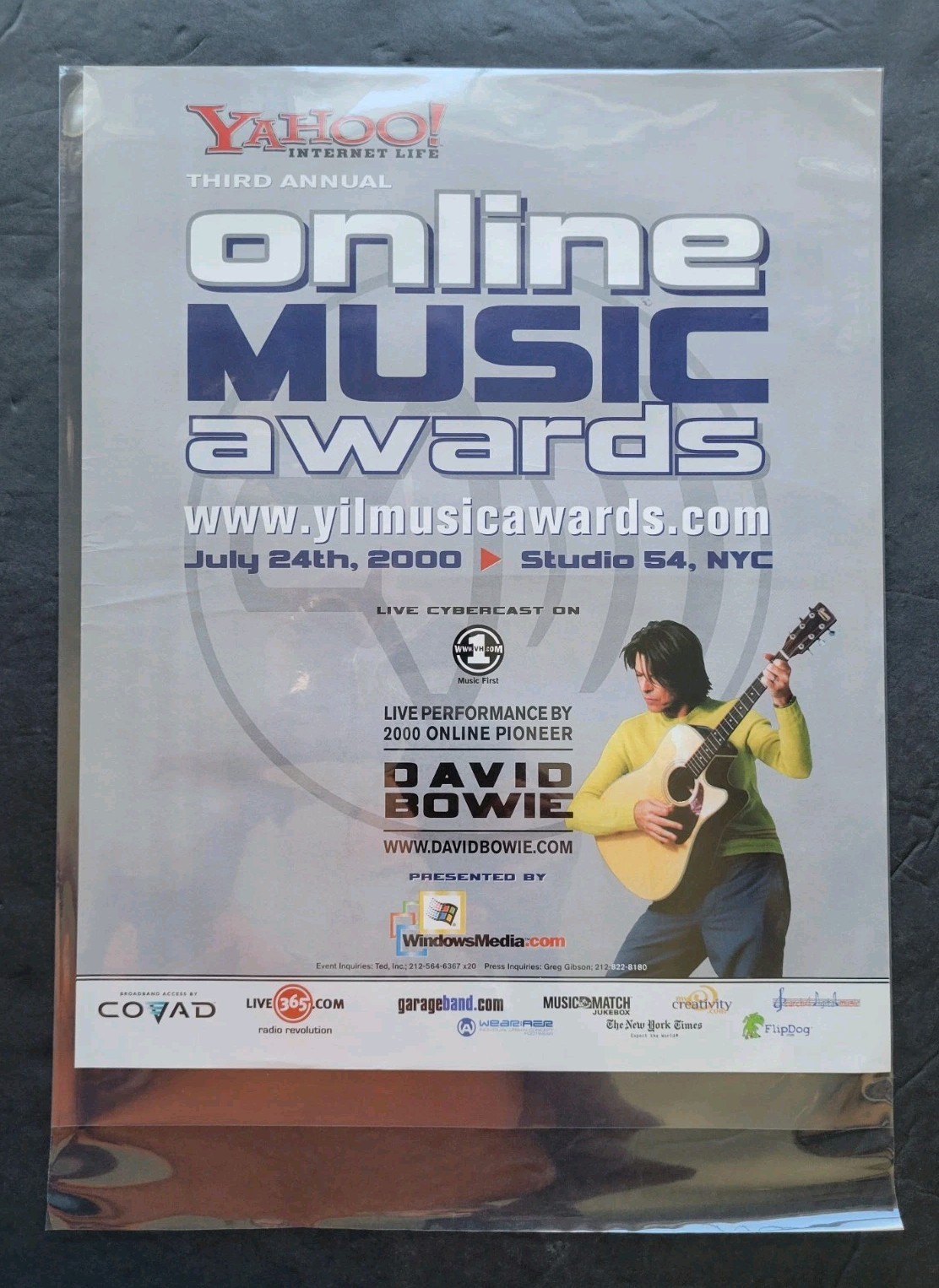 David Bowie Live Performance Yahoo Online Music Awards Promo Print Ad 2000