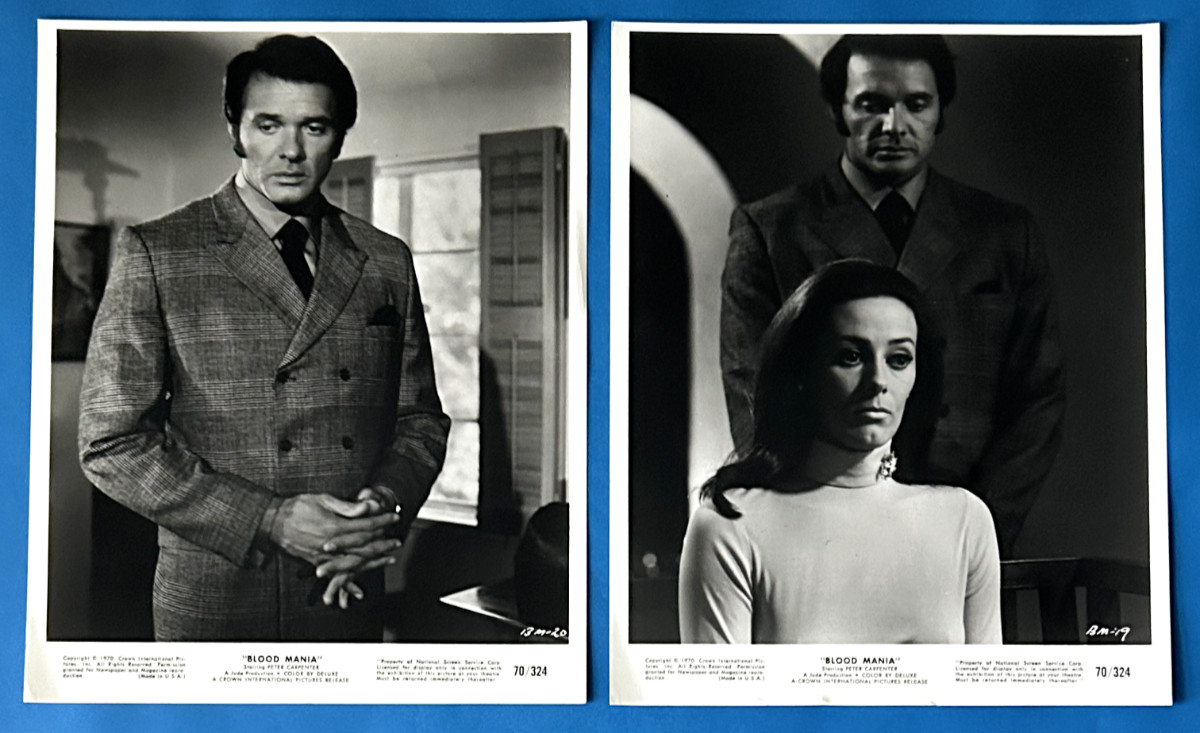 BLOOD MANIA 1970 ORIGINAL MOVIE PHOTO VICKI PETERS PETER CARPENTER HORROR