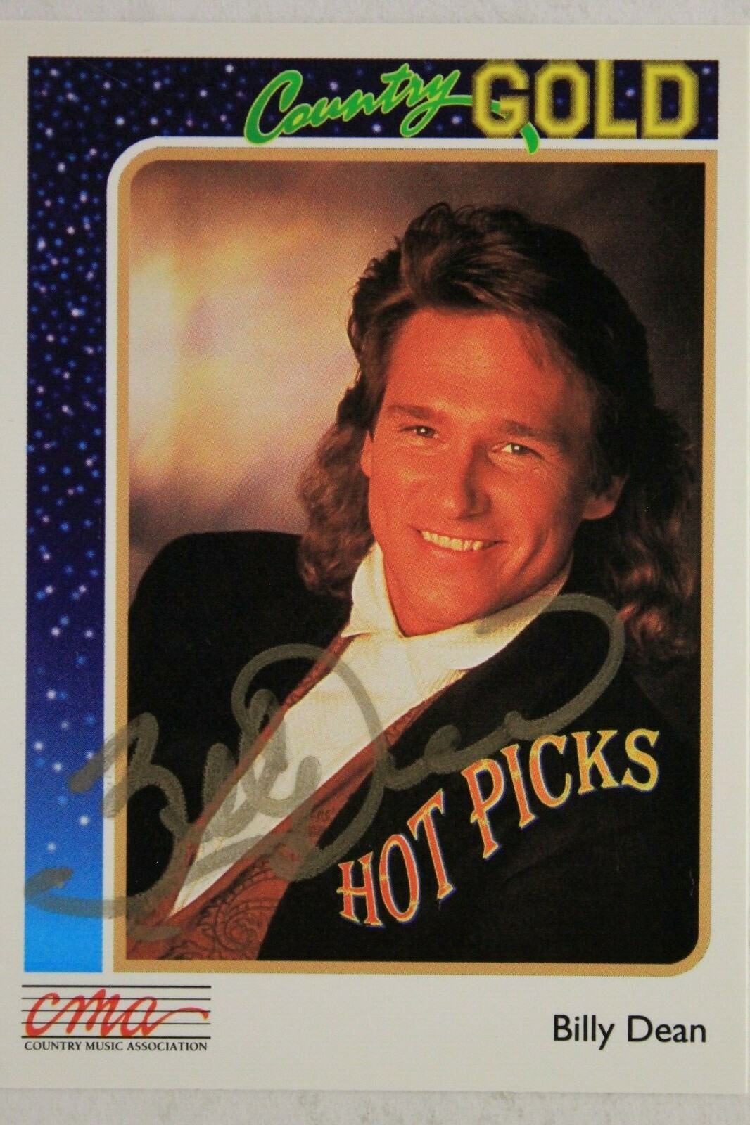 Billy Dean C&W Singer Autograph Signed 1992 Sterling Country Gold Card #4
