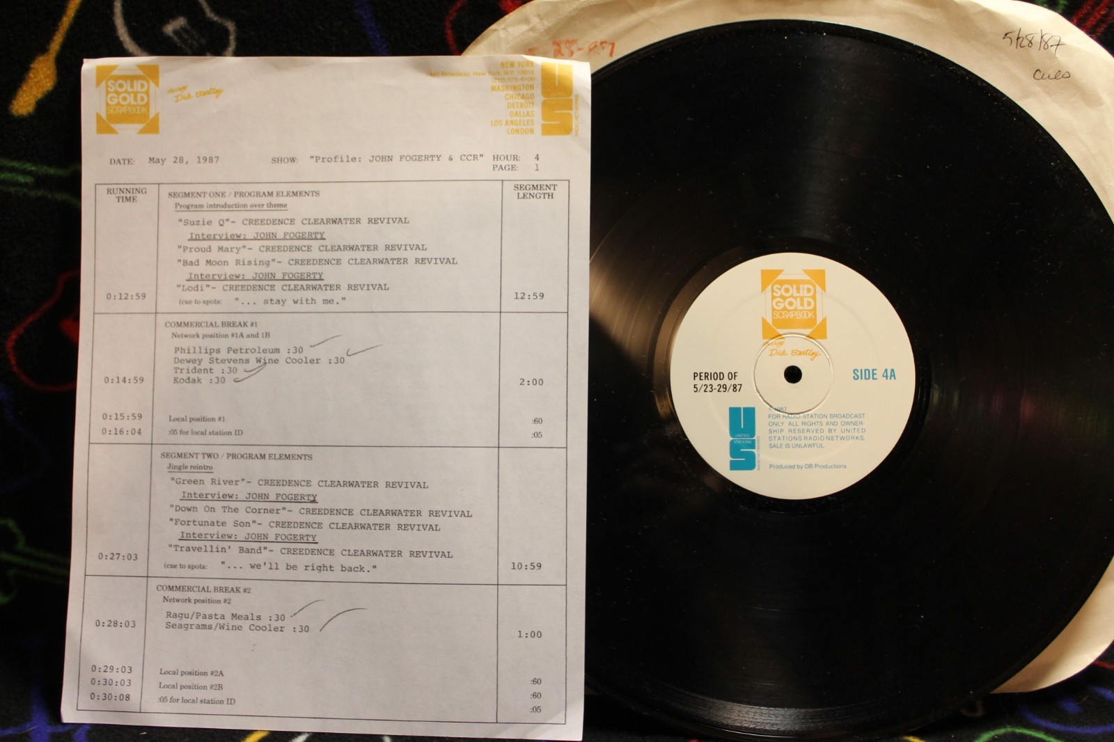 RADIO SHOW May 28 1987 Solid Gold Scrapbook 33 1/3 rpm LP Fogerty CCR Creedence