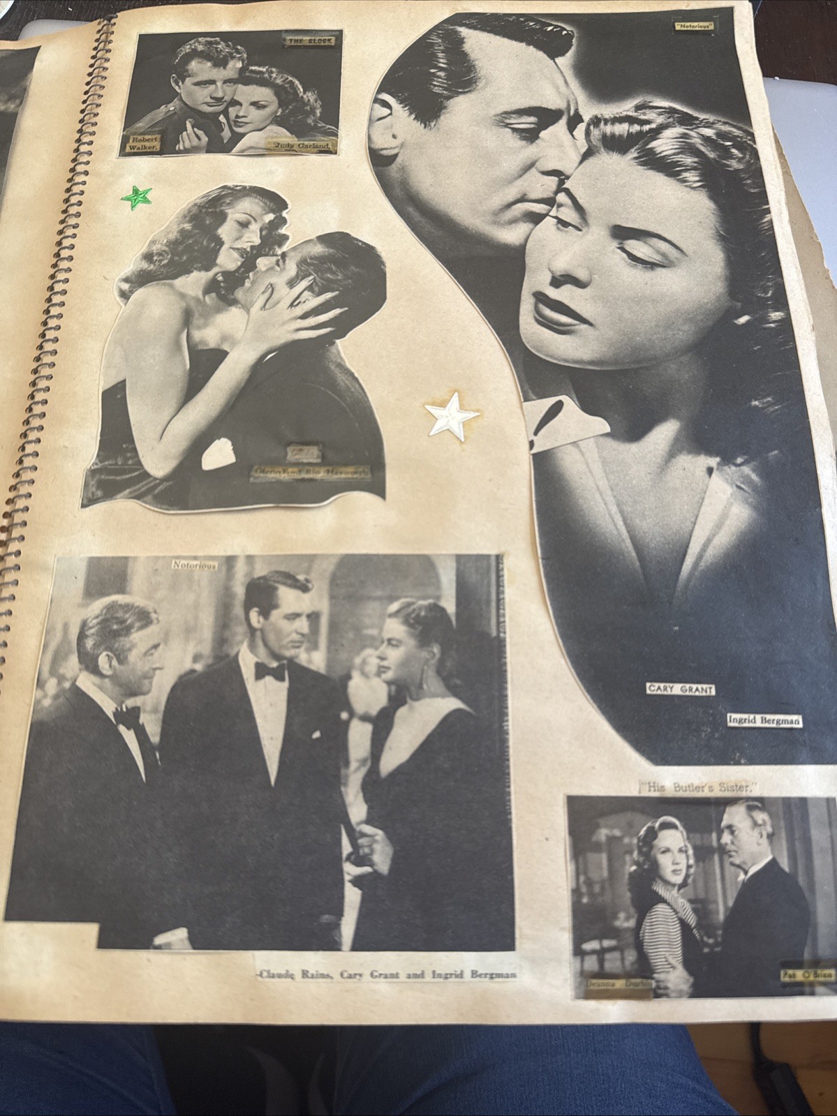 VTG Handmade Movie Star Celebrity Magazine Clippings Scrapbook 40s 30s 72 Pages