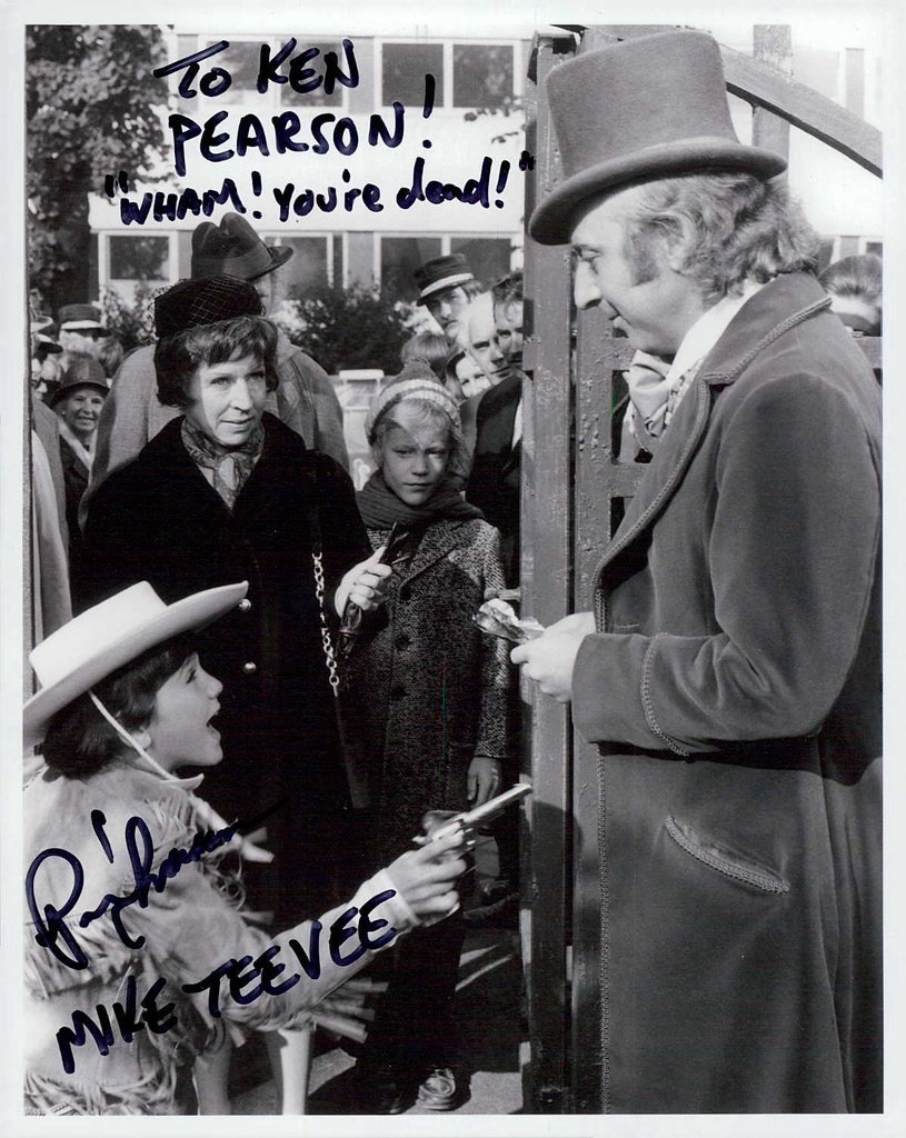 WILLY WONKA MOVIE – REPRINT SIGNED PHOTO #1 In Person 90s Kid MIKE TEE VEE8.5×11