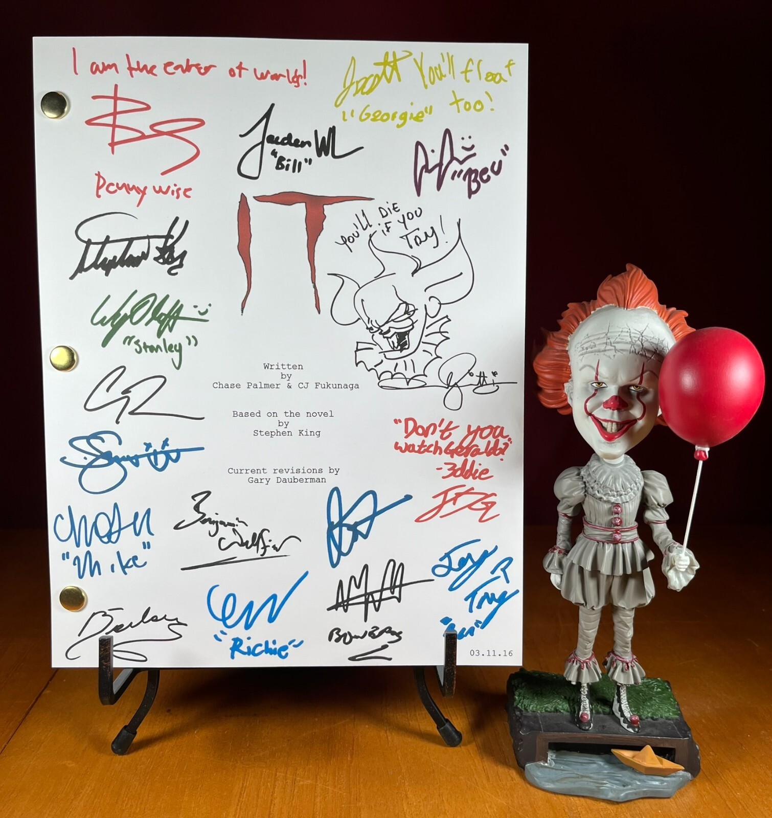 Stephen King’s IT Script Signed- Autograph Reprints- 118 Pages- IT 2017 Movie