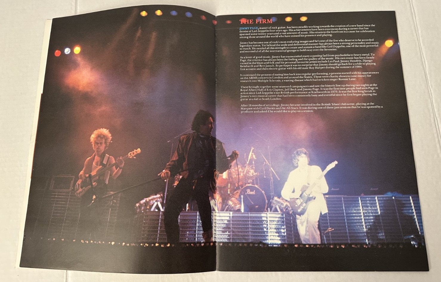 Vintage The Firm 1985 Tour Program Jimmy Page Paul Rodgers Concert Book