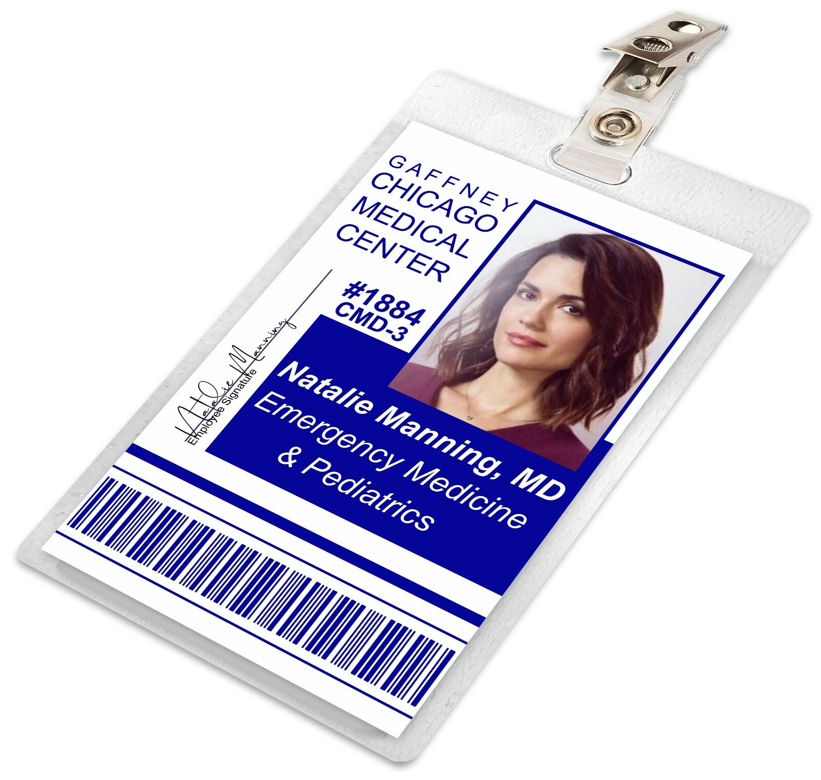 Chicago Med NATALIE MANNING Medical ID Card Badge Name Tag Laminate Costume