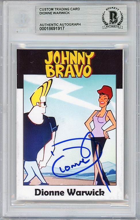 JOHNNY BRAVO -DIONNE WARWICK- BECKETT Signed/Autograph/Auto TV Cartoon Card