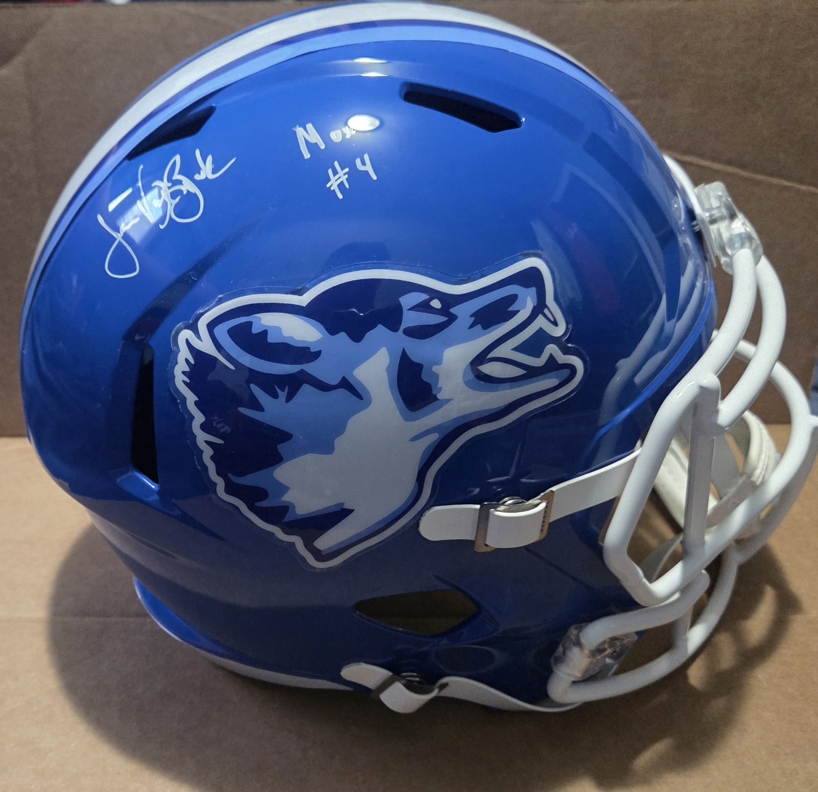 James Vanderbeek Varsity Blues Mox West Canaan Autographed Full Size Helmet JSA