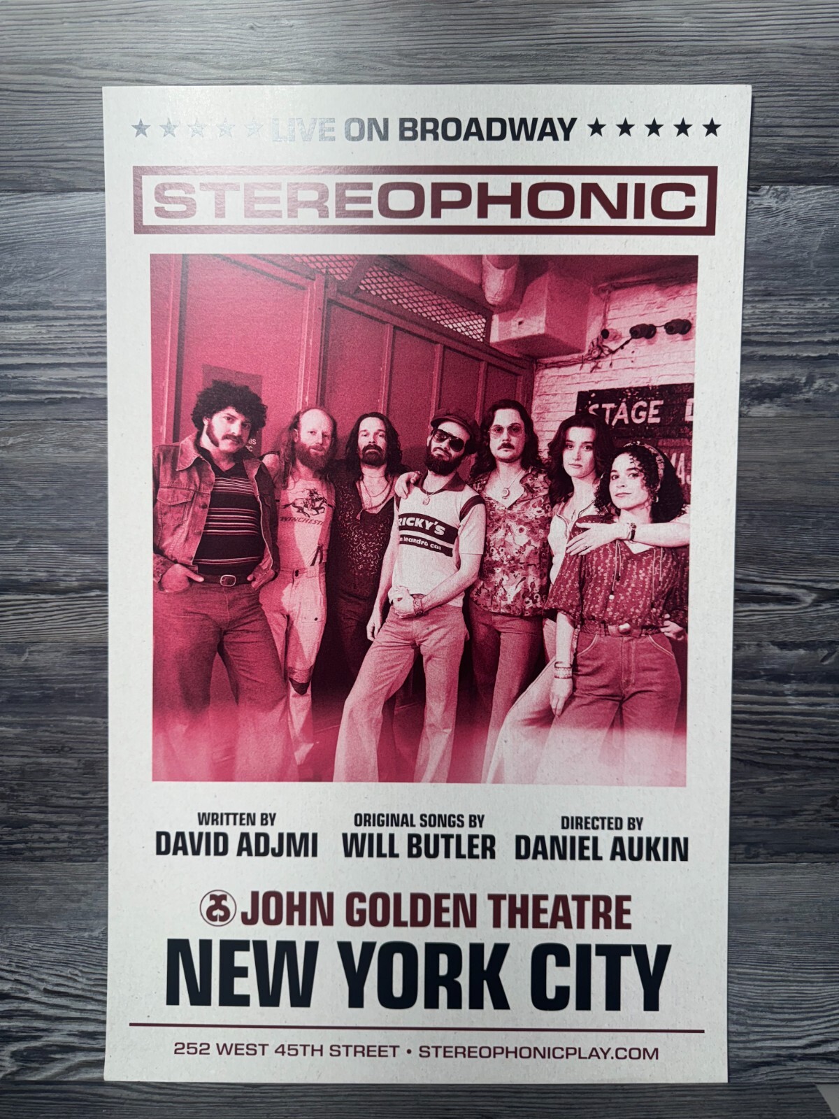STEREOPHONIC, JOHN GOLDEN THEATRE, BROADWAY WINDOW CARD/POSTER