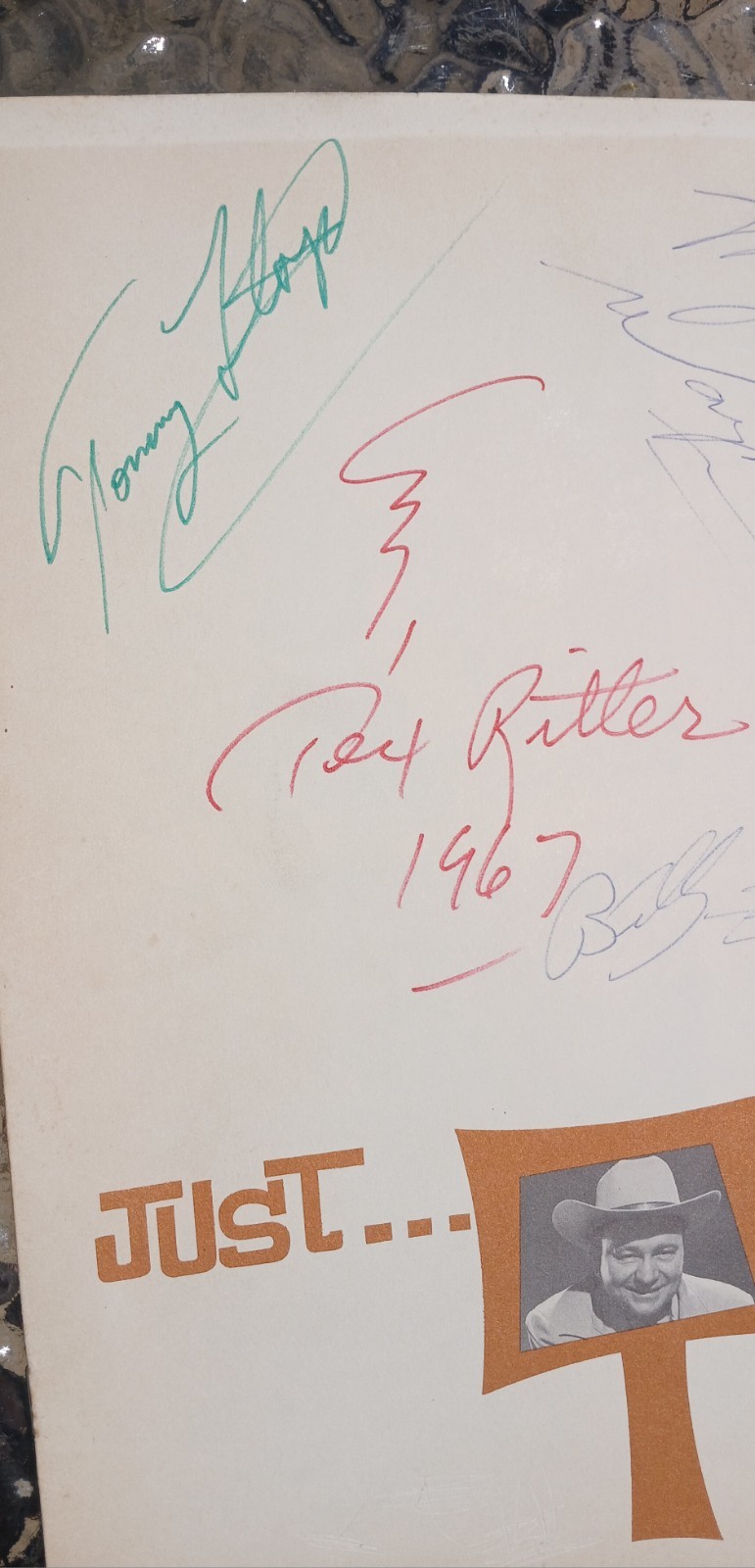 TEX RITTER and his BAND Autographed Just Tex Booklet 1967