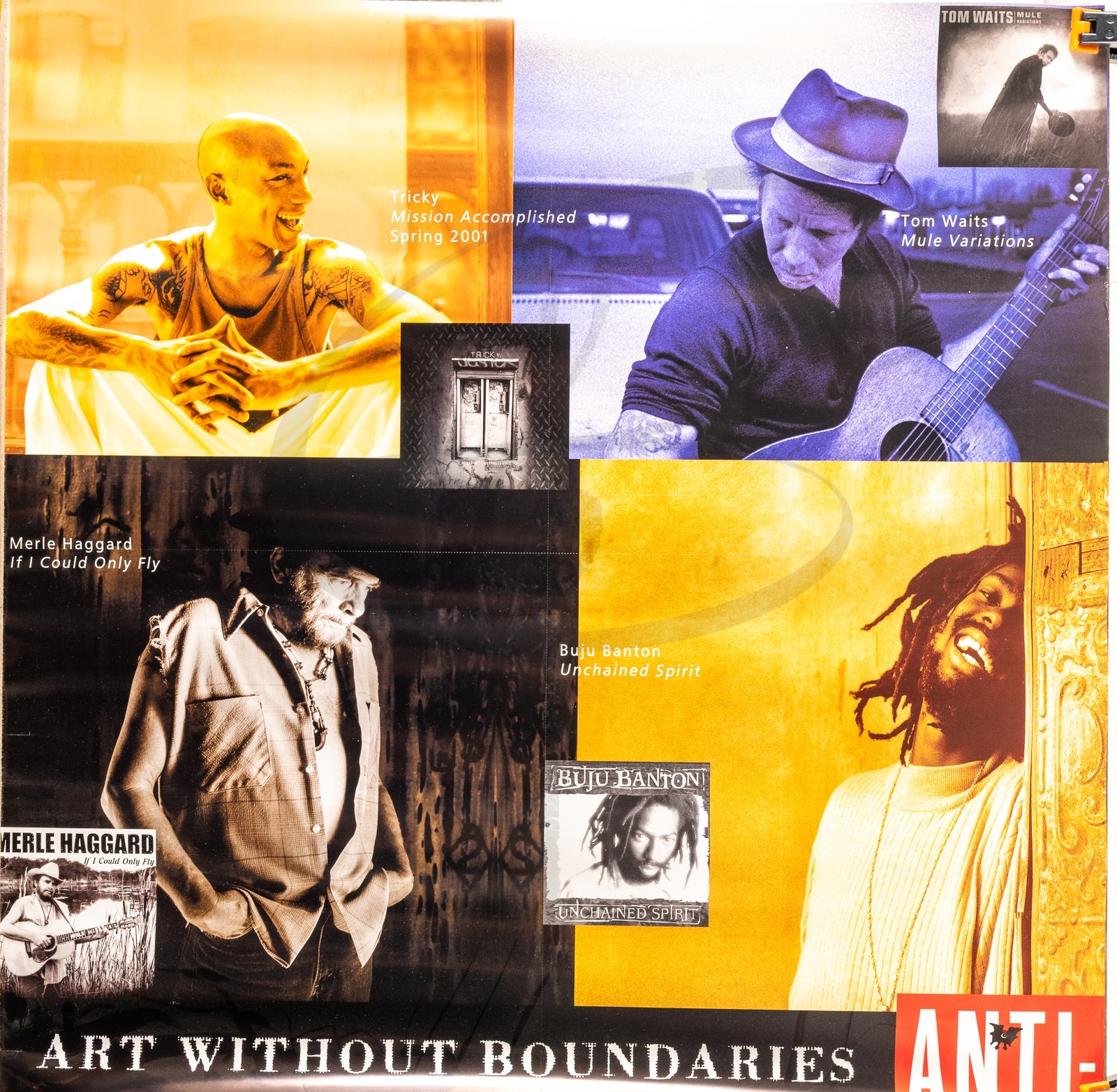 ANTI- Record Label Advertisement Promotional Poster 23×23 Double-Sided