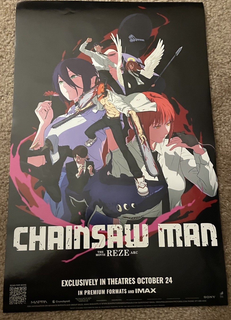 Regal 2025 Exclusive Chainsaw Man The Movie Reze Arc poster anime Denji MAPPA