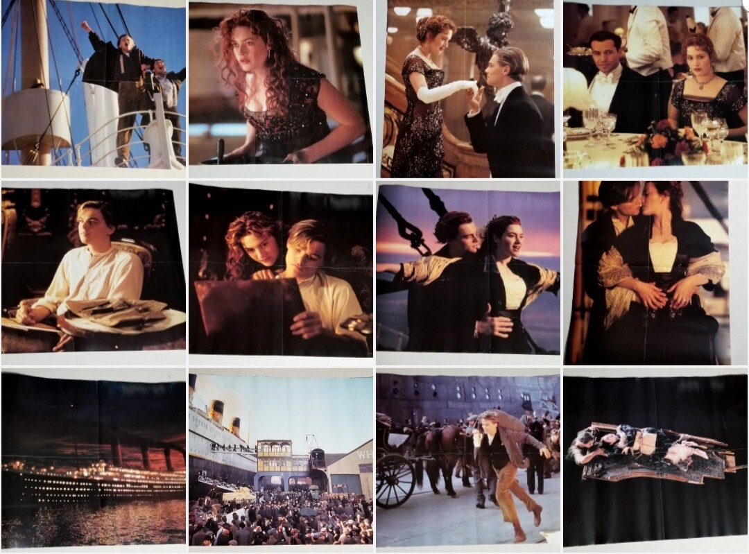 1997 Titanic Movie Scene Poster Front Ship Kiss 19×26 Leonardo DiCaprio vtg RARE