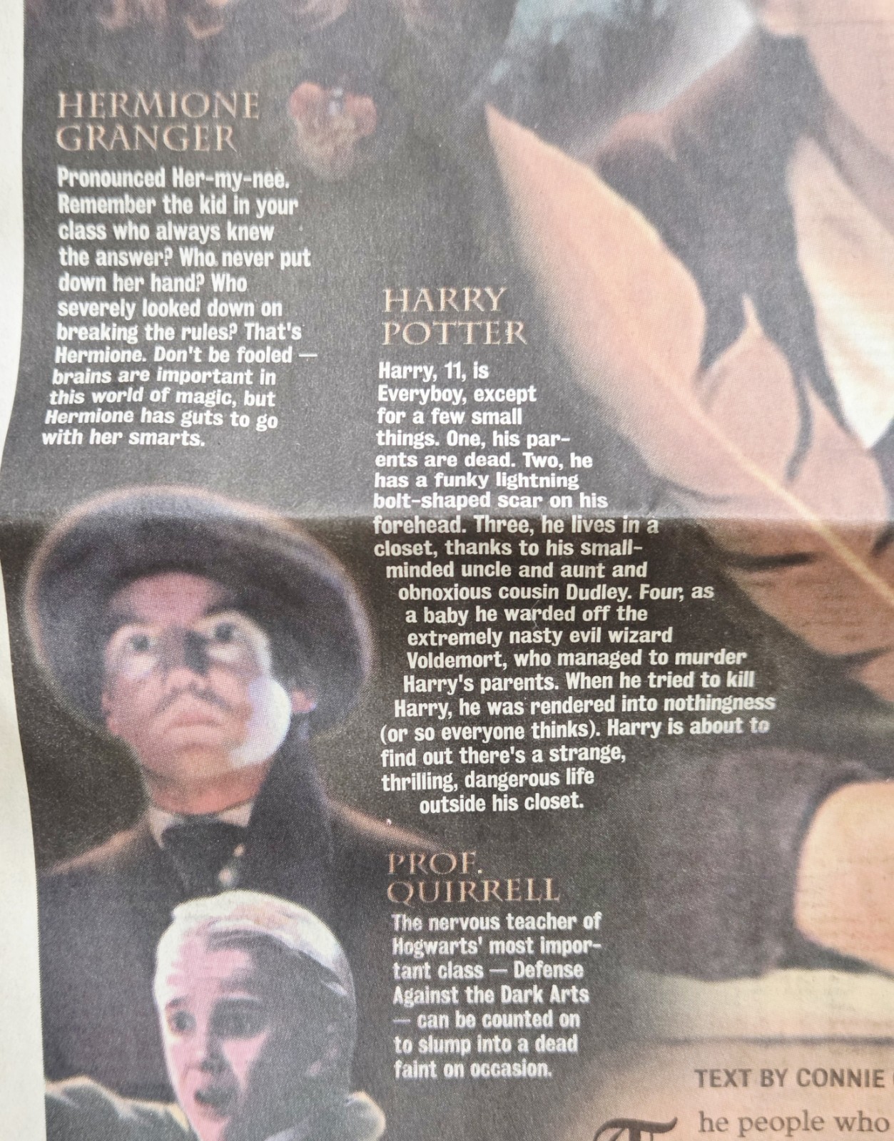 Original 2001 Harry Potter Movie Debut Character Guide Snape Hagrid Rare Poster