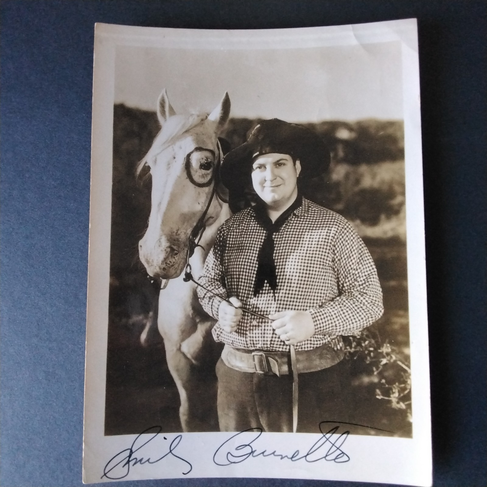 Smiley Burnette SIGNED Photo B Movie TV Actor Green Acres Gene Autry Westerns