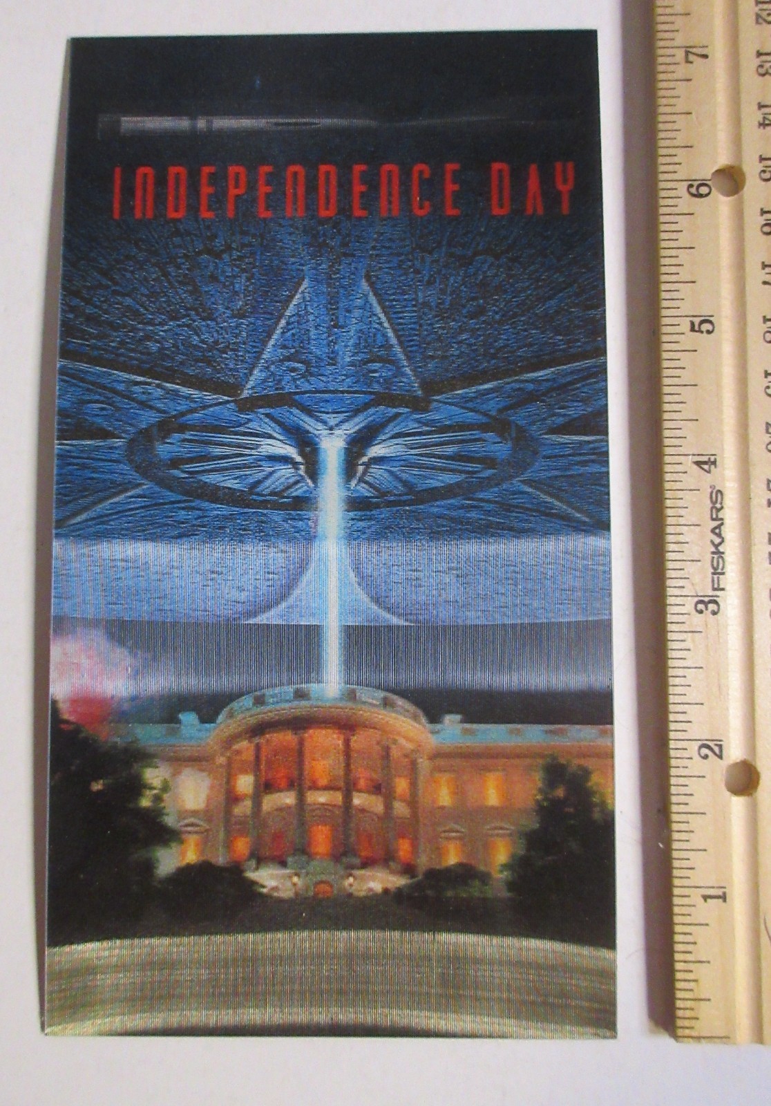 1996 ID4 Independence Day Movie Lenticular Promo Insert Card 3D Hologram vintage