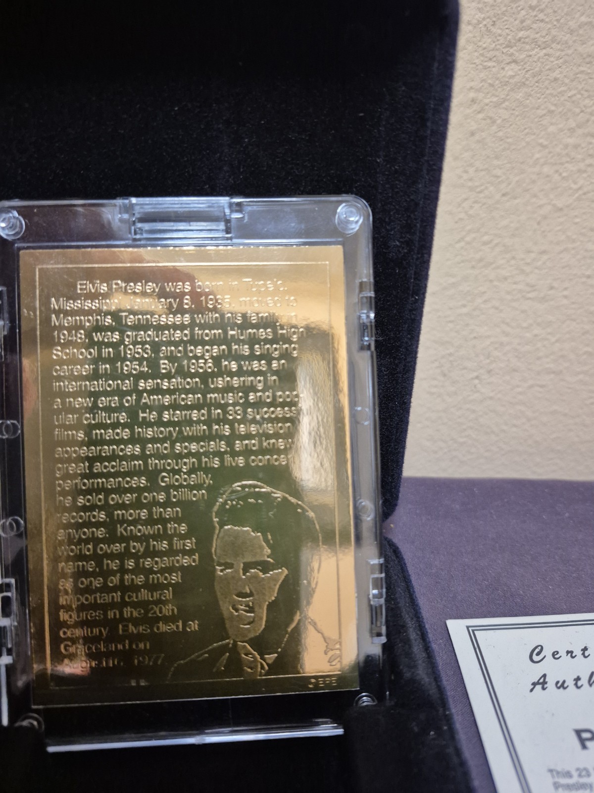 Graceland Authorized – Elvis Presley 23kt Gold Leaf Card – LE 5000