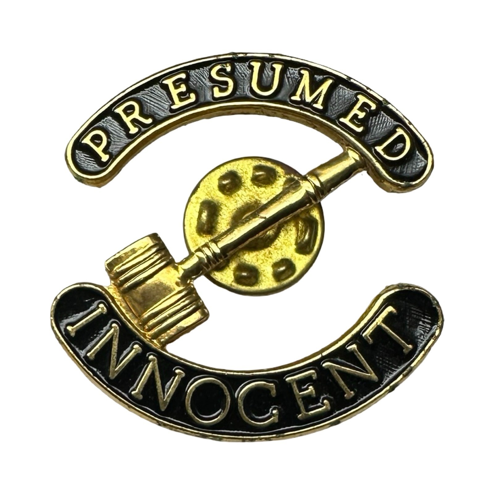Vintage 1991 Presumed Innocent Promotional Enamel Pin Harrison Ford Gavel