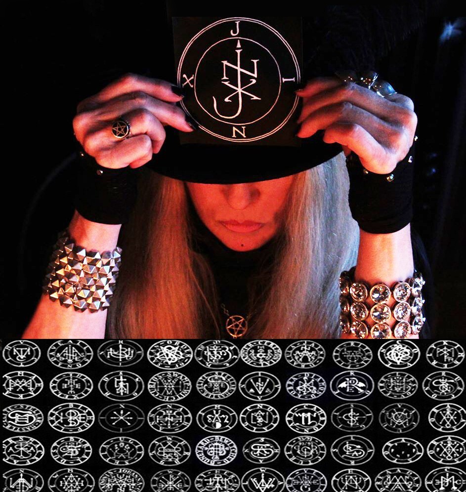 COVEN BAND JINX CUSTOM ink drawn SIGIL/Occult seal on parchment + B&W invert