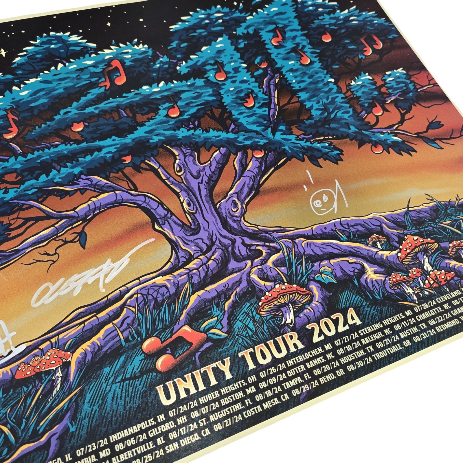 311 Unity Tour Gold Foil Autographed Signed Poster VIP 2024 Concert 23.5×18
