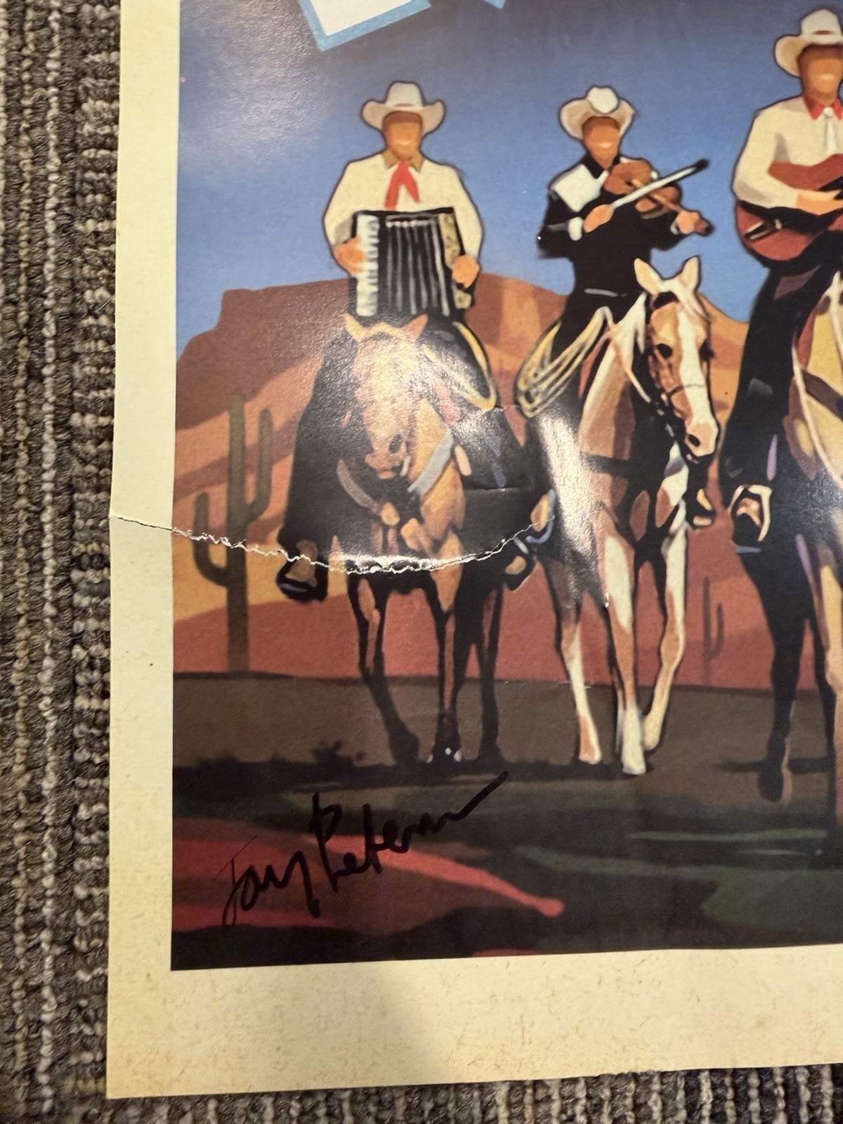 🔥 Rare Riders in the Sky 🎵 Signed Original Concert Poster by the Country Group