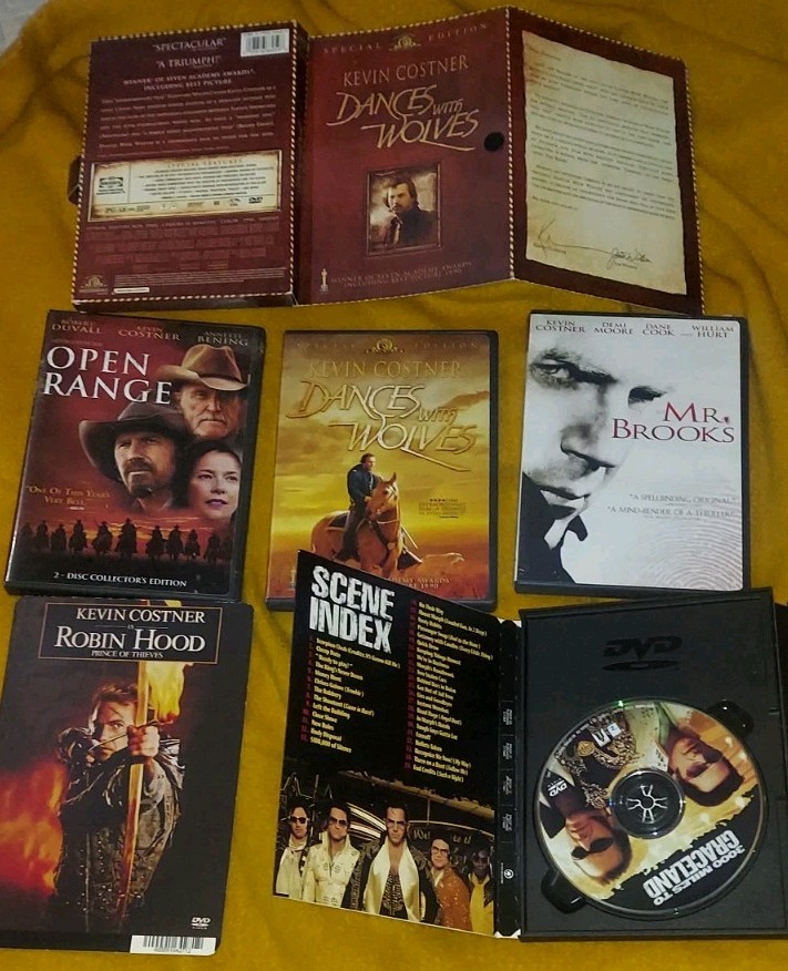 Kevin Costner Movie LOT Dvds Placards L@@K A Lot More Lifetime Collections FS