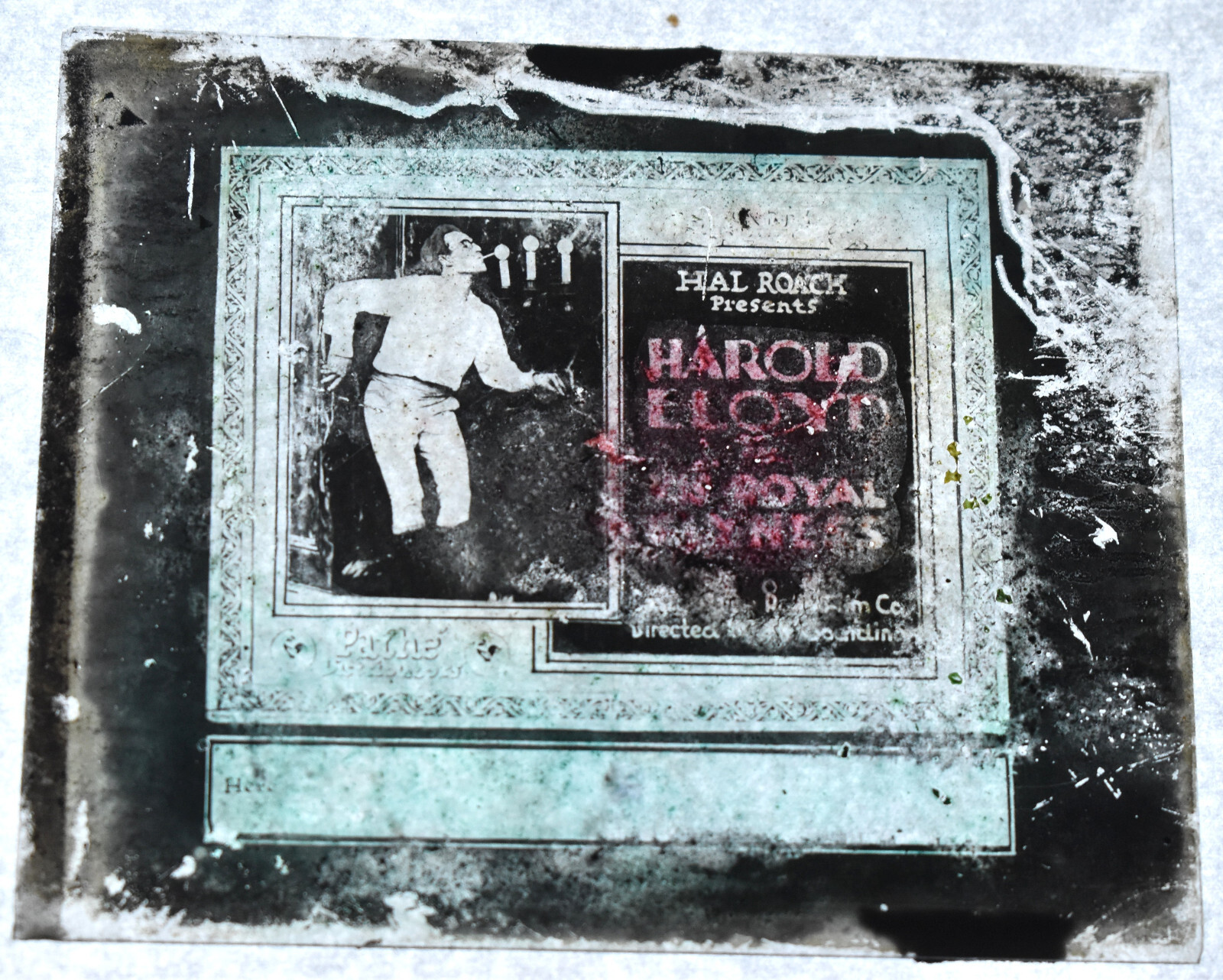 RARE Vintage 1920 Harold Lloyd HIS ROYAL SLYNESS Silent Film Glass Slide