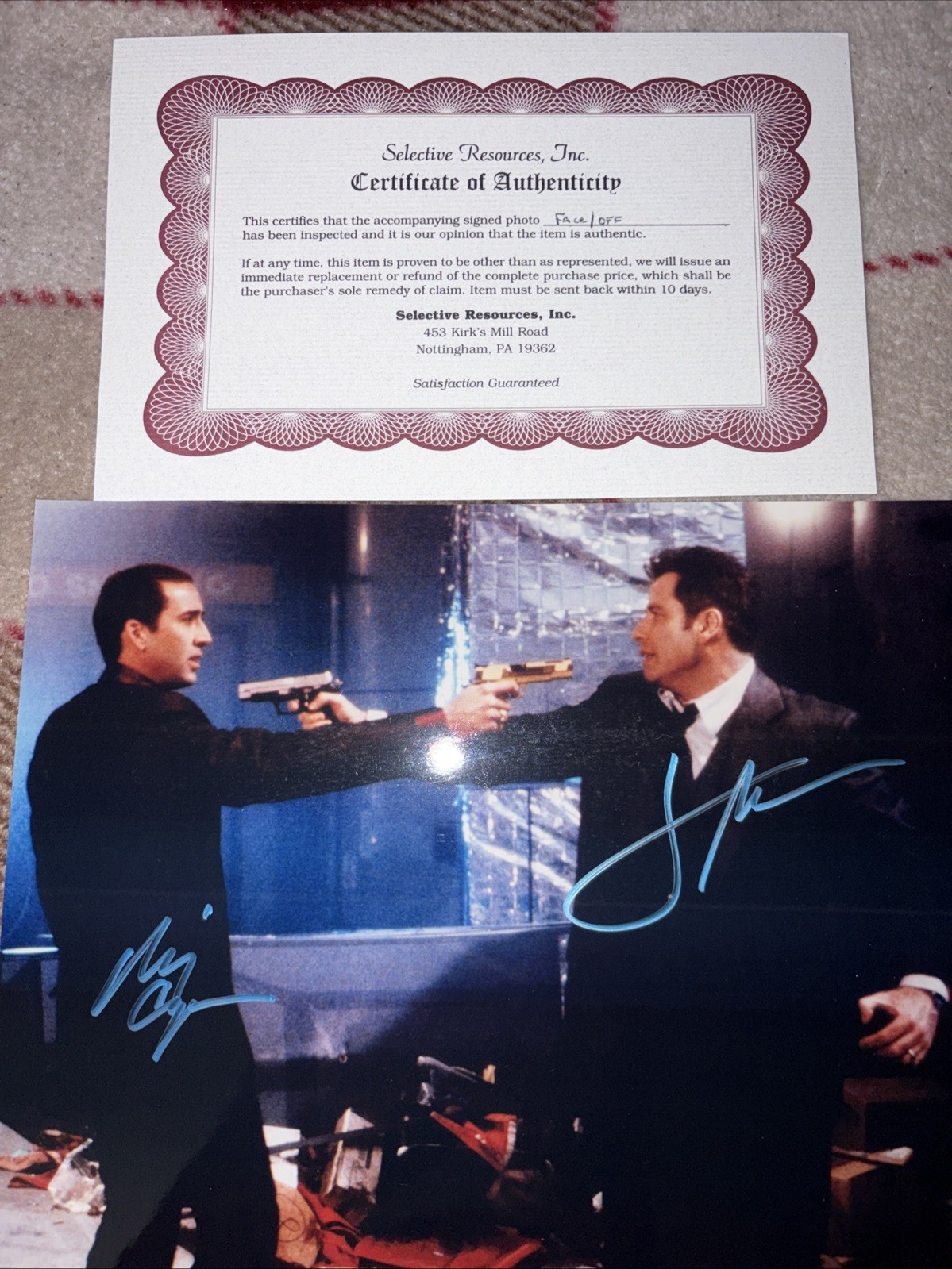 Signed Face/Off (1997) Cast 8×10 Photo