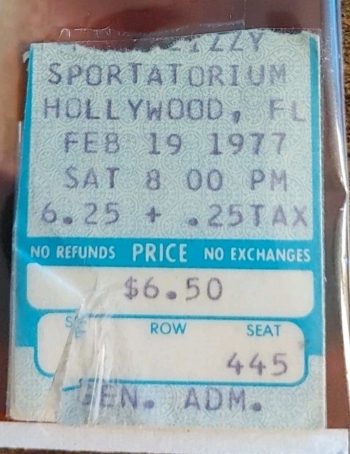 QUEEN/THIN LIZZY RARE CONCERT TICKET Stub, FL 02/19/1977 Sportatorium w/ Photo