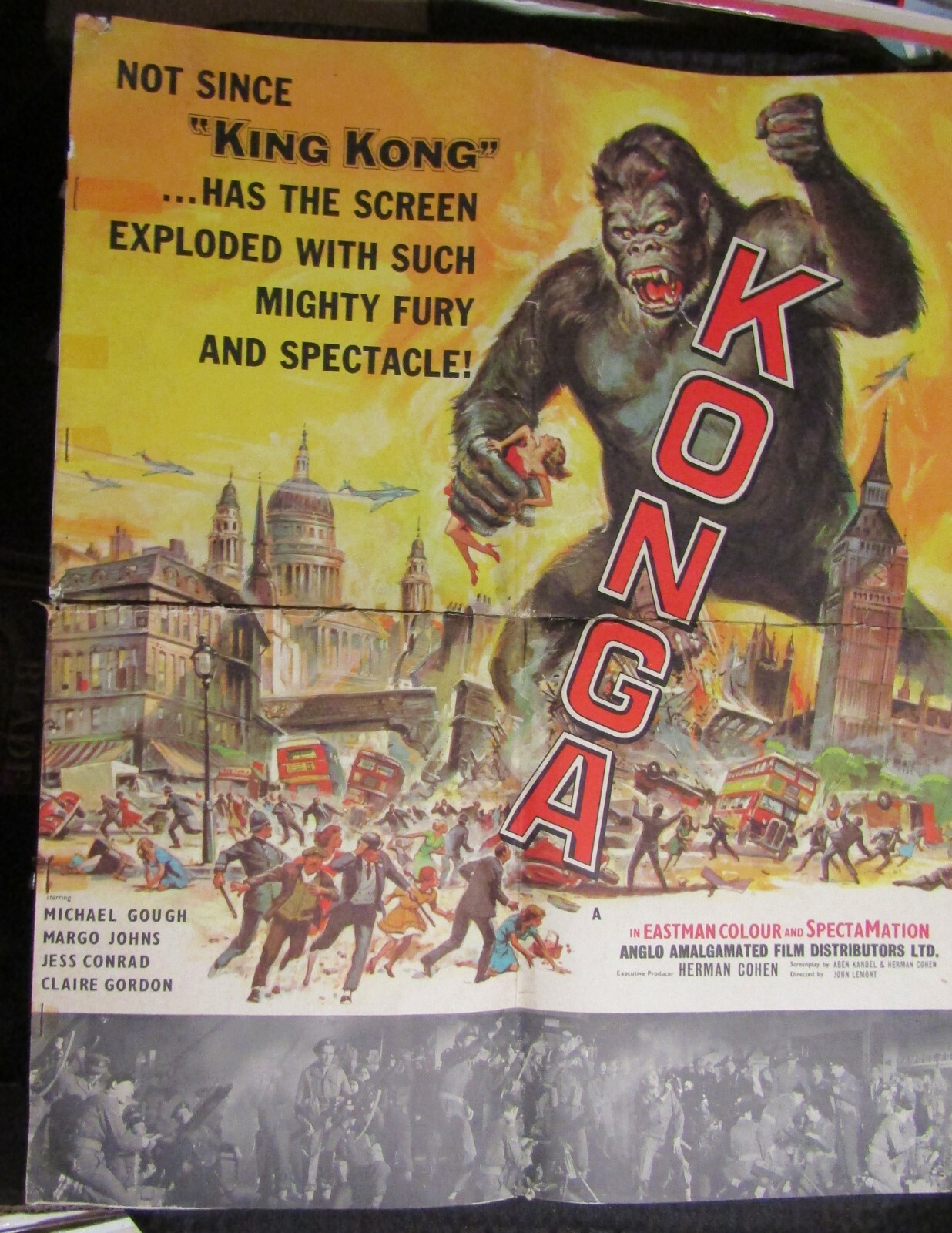 1961 KONGA 18×22″ Pressbook GD 2.0 Michael Gough, Margo Johns 8pgs