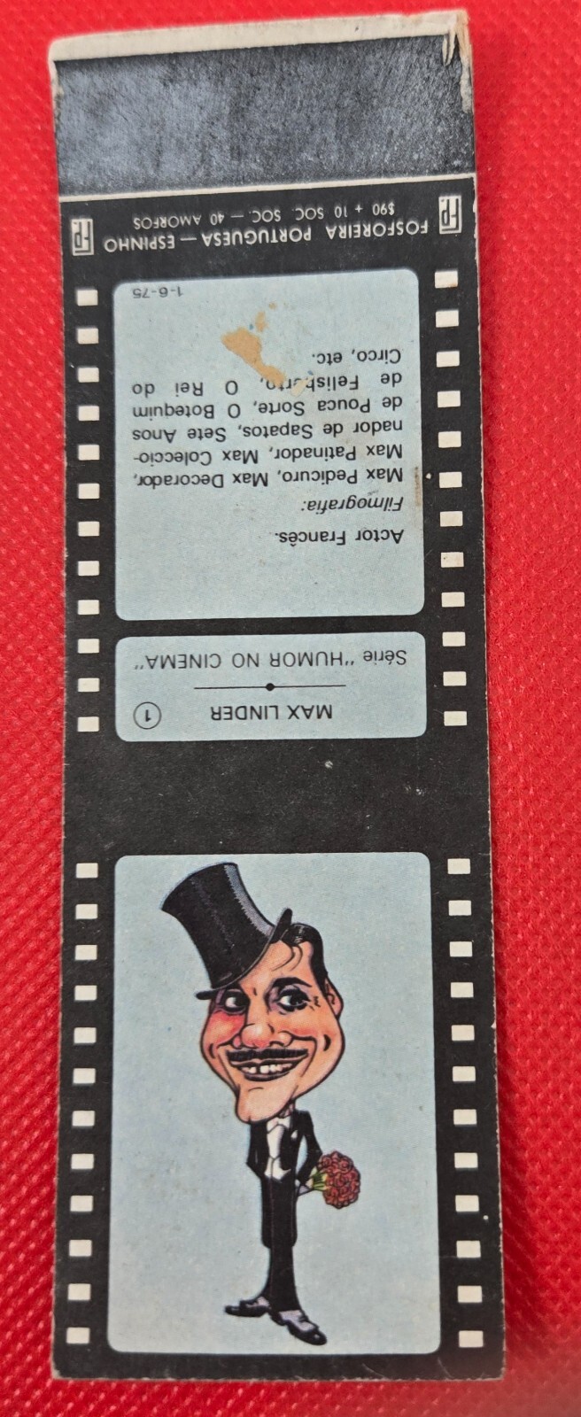 Max Linder Matchbook Actor Director Screenwriter Producer Comedian