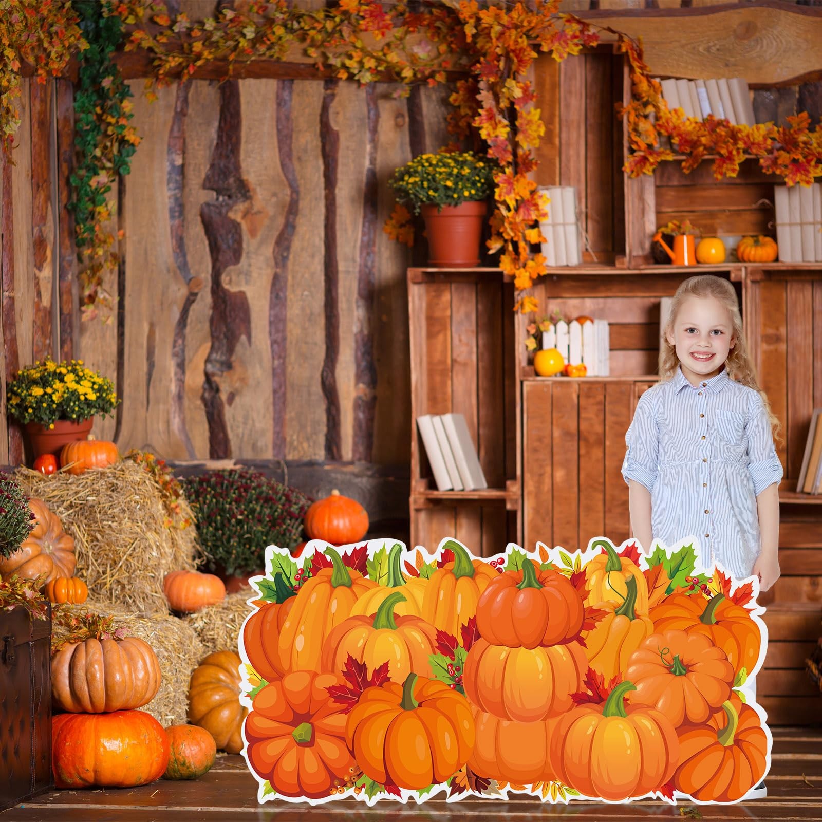 24″ H Pumpkin Cardboard Cutout Stand up Thanksgiving Party Decoration Pumpkin…