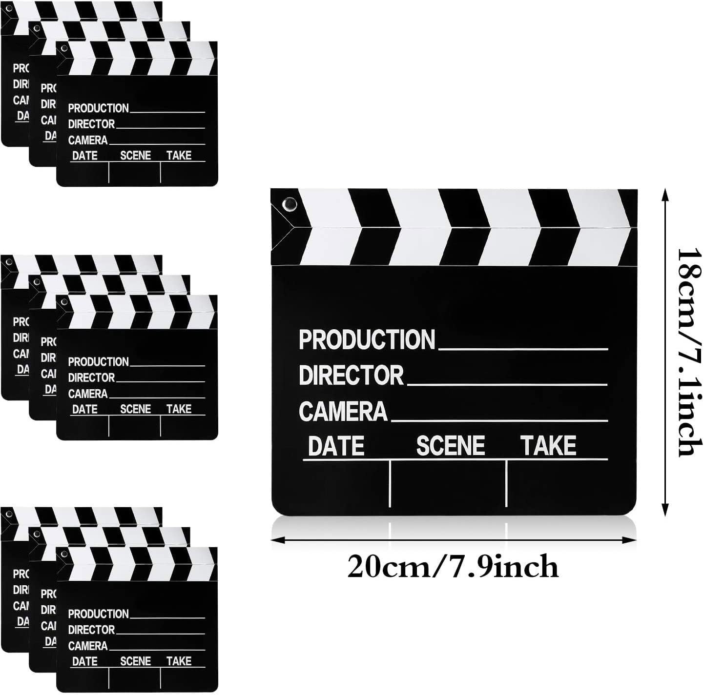 10 Pack Movie Clapboard Director Clapper Board Film Action Scene Photo Prop Set