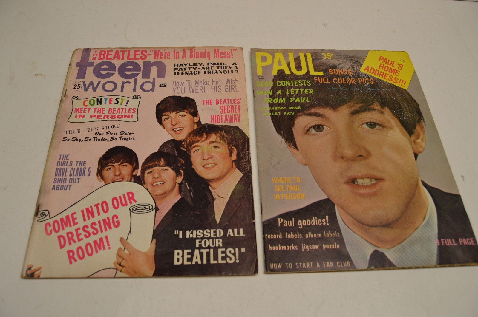 The Beatles-Paul McCartney Story + Beatles Teen World-Were in a Bloody Mess-1964