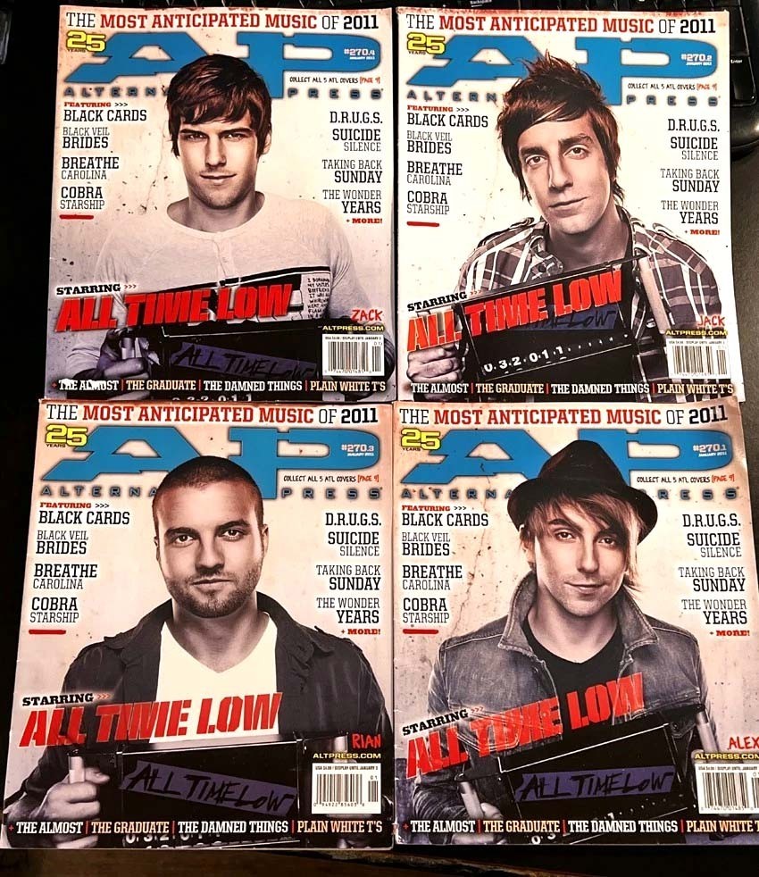 All Time Low (4) 2011 Alternative Press Magazines Sub Covers #270 Alex Gaskarth