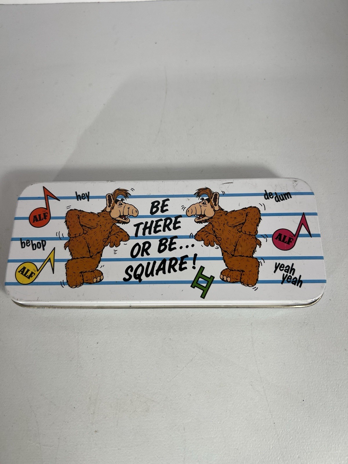 ALF Be There Or Be Square Metal Pencil Case Freelance 1987 TV Show Vintage Alien