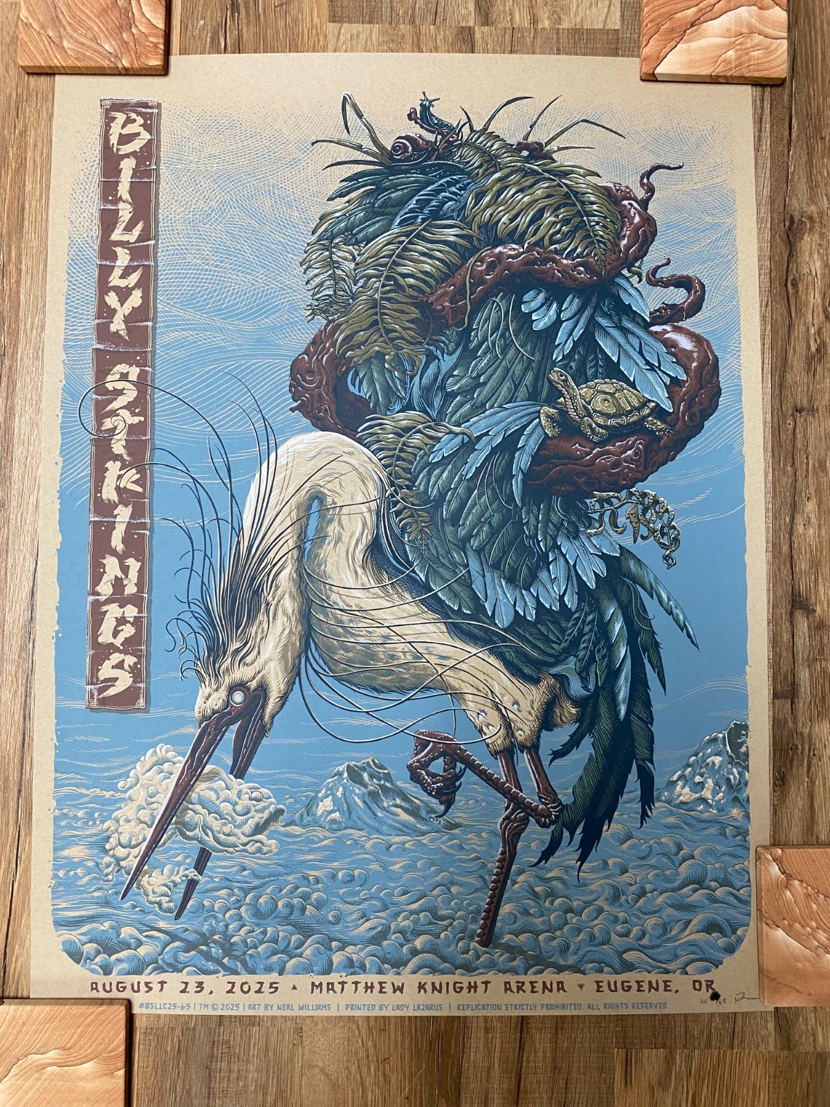 Billy Strings Poster Matthew Knight Arena Eugene, OR 8/23/25 Signed AE #/65