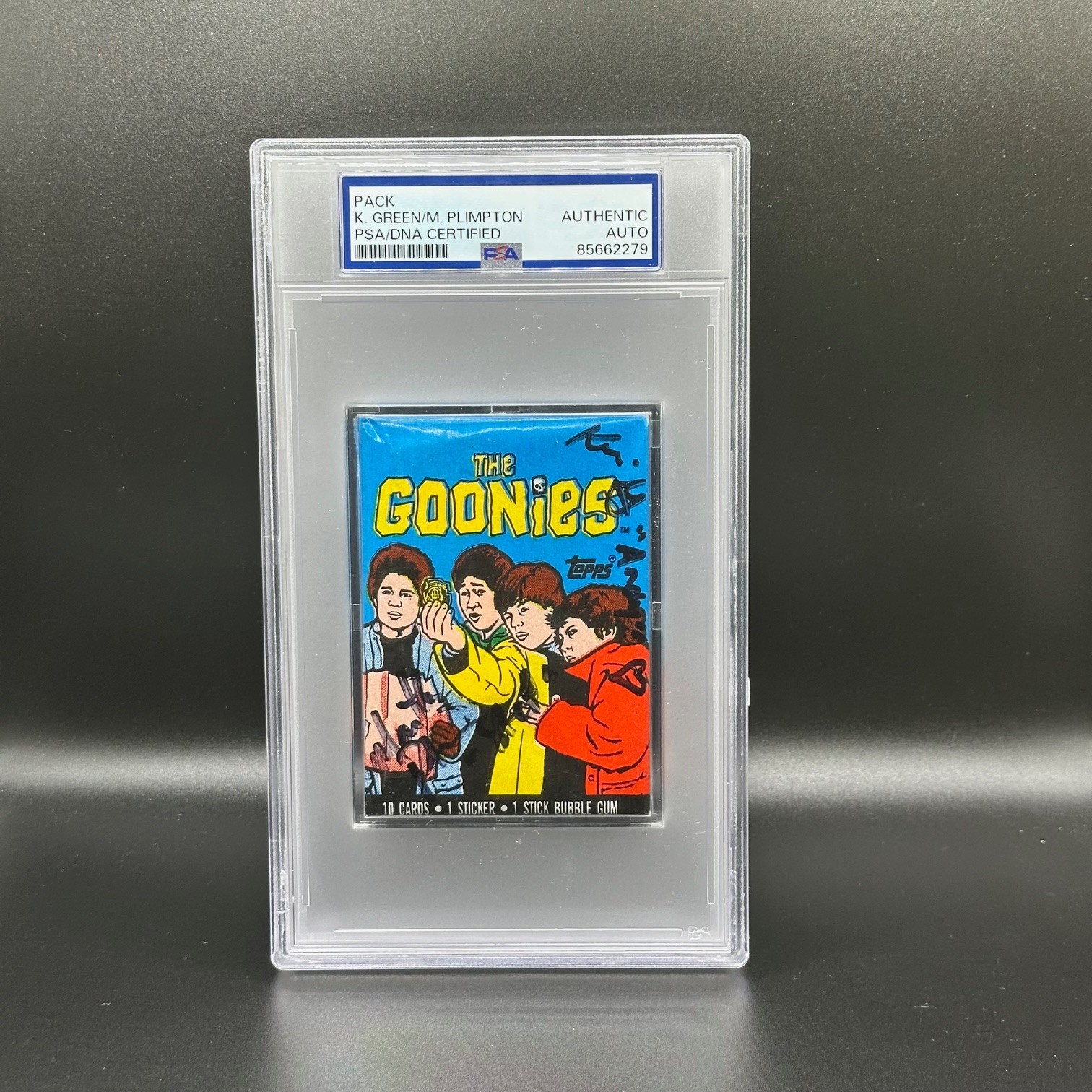 KERI GREEN & MARTHA PLIMPTON Signed THE GOONIES Wax Pack Autograph PSA Cards