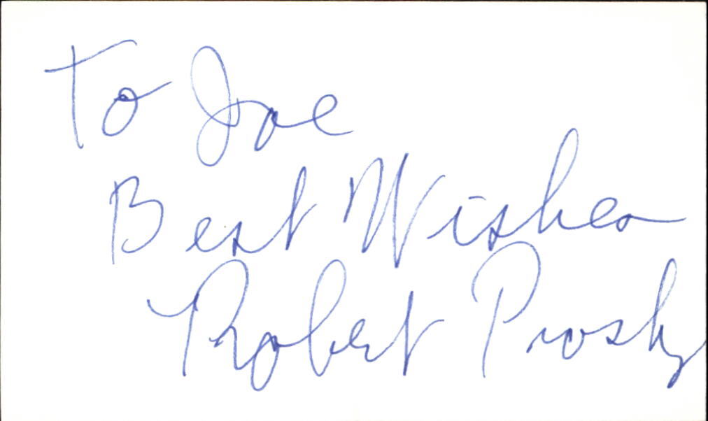 Robert Prosky Signed Auto 3×5 Index Card Broadcast News