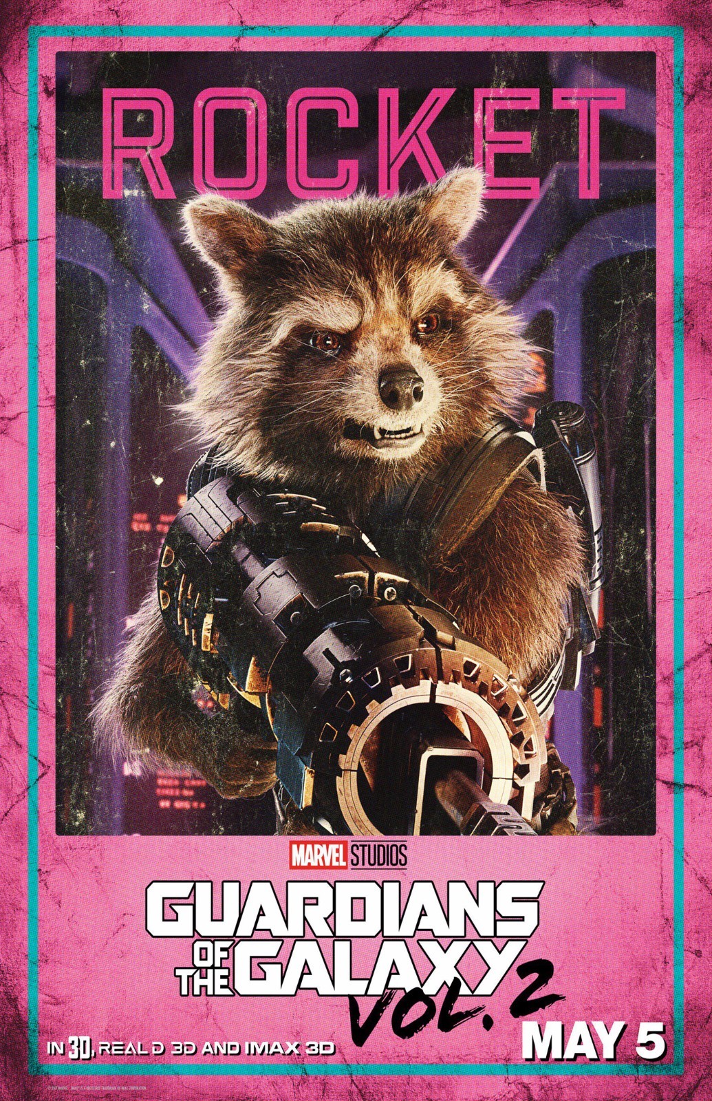 Guardians Of The Galaxy movie poster (vol. 2) – Rocket – 11 x 17 inches (v6)