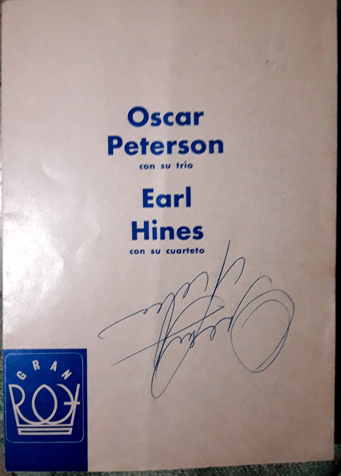 OSCAR PETERSON ORIGINAL AUTOGRAPH from ARGENTINA from 1971 ! JAZZ !!! EARL HINES